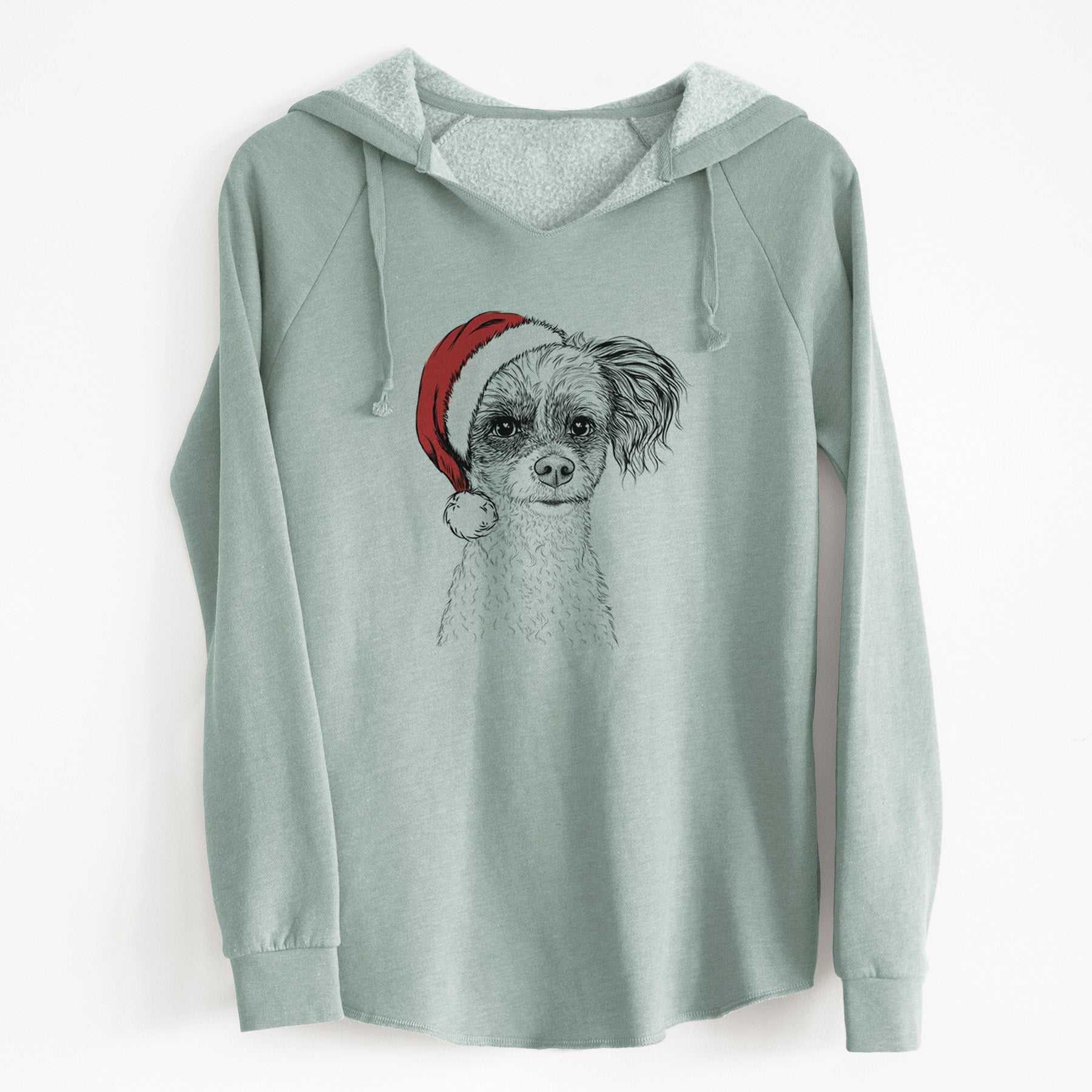 Santa Finley the Papillon Mix - Cali Wave Hooded Sweatshirt