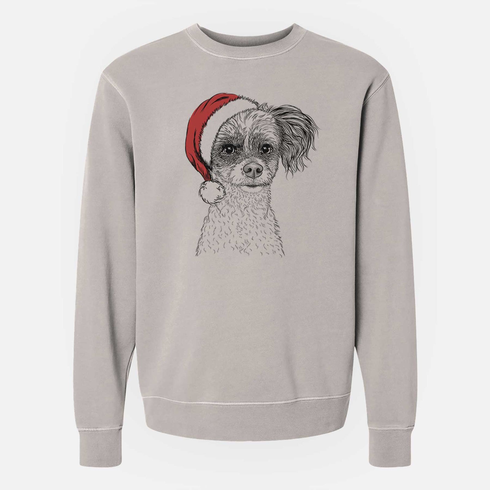 Santa Finley the Papillon Mix - Unisex Pigment Dyed Crew Sweatshirt