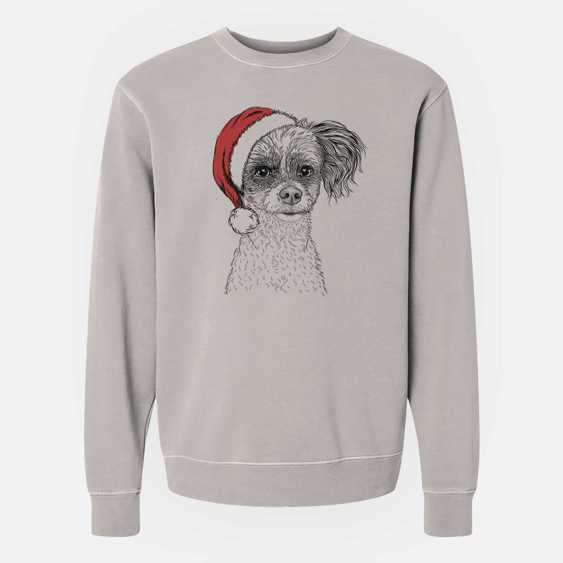 Santa Finley the Papillon Mix - Unisex Pigment Dyed Crew Sweatshirt