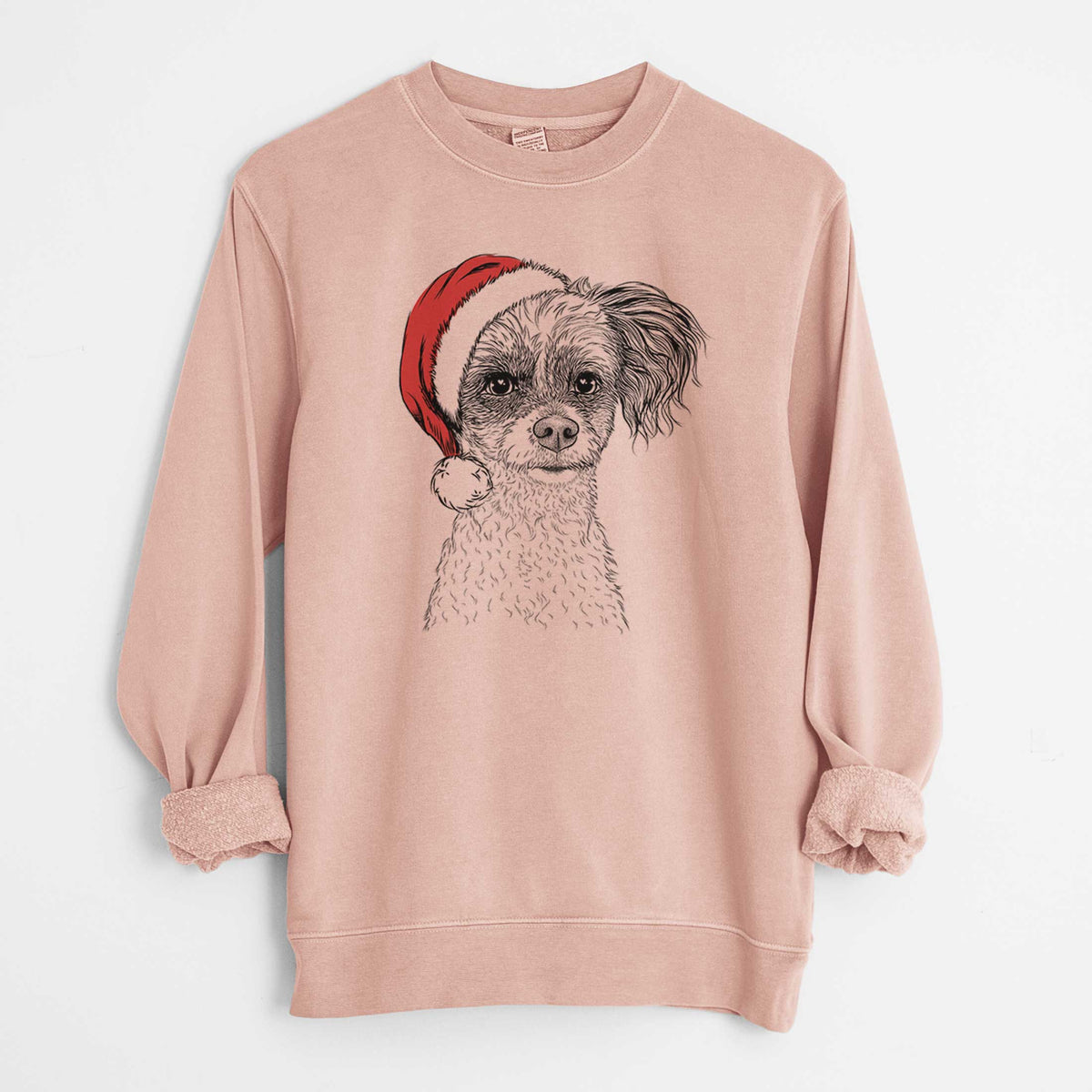 Santa Finley the Papillon Mix - Unisex Pigment Dyed Crew Sweatshirt