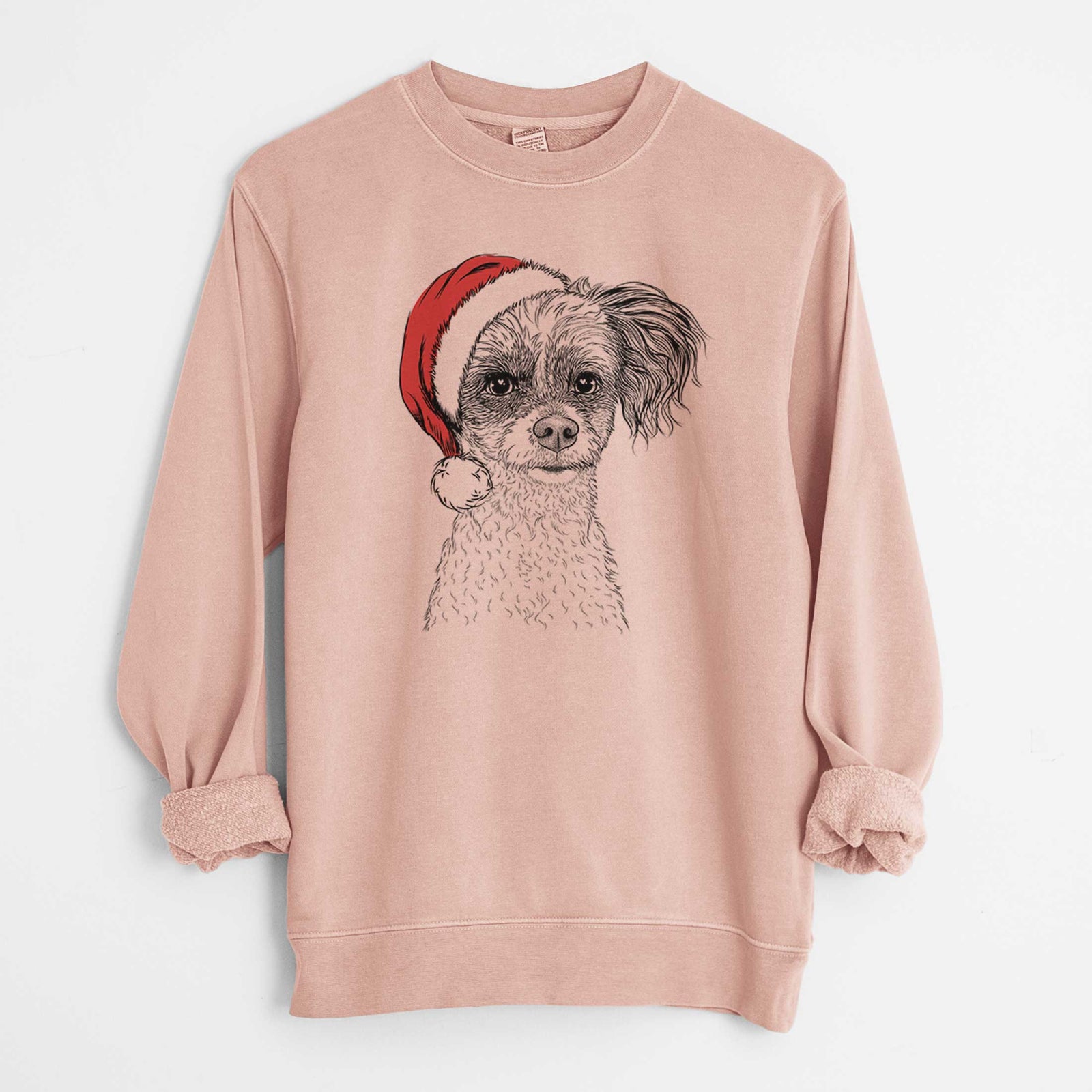 Santa Finley the Papillon Mix - Unisex Pigment Dyed Crew Sweatshirt