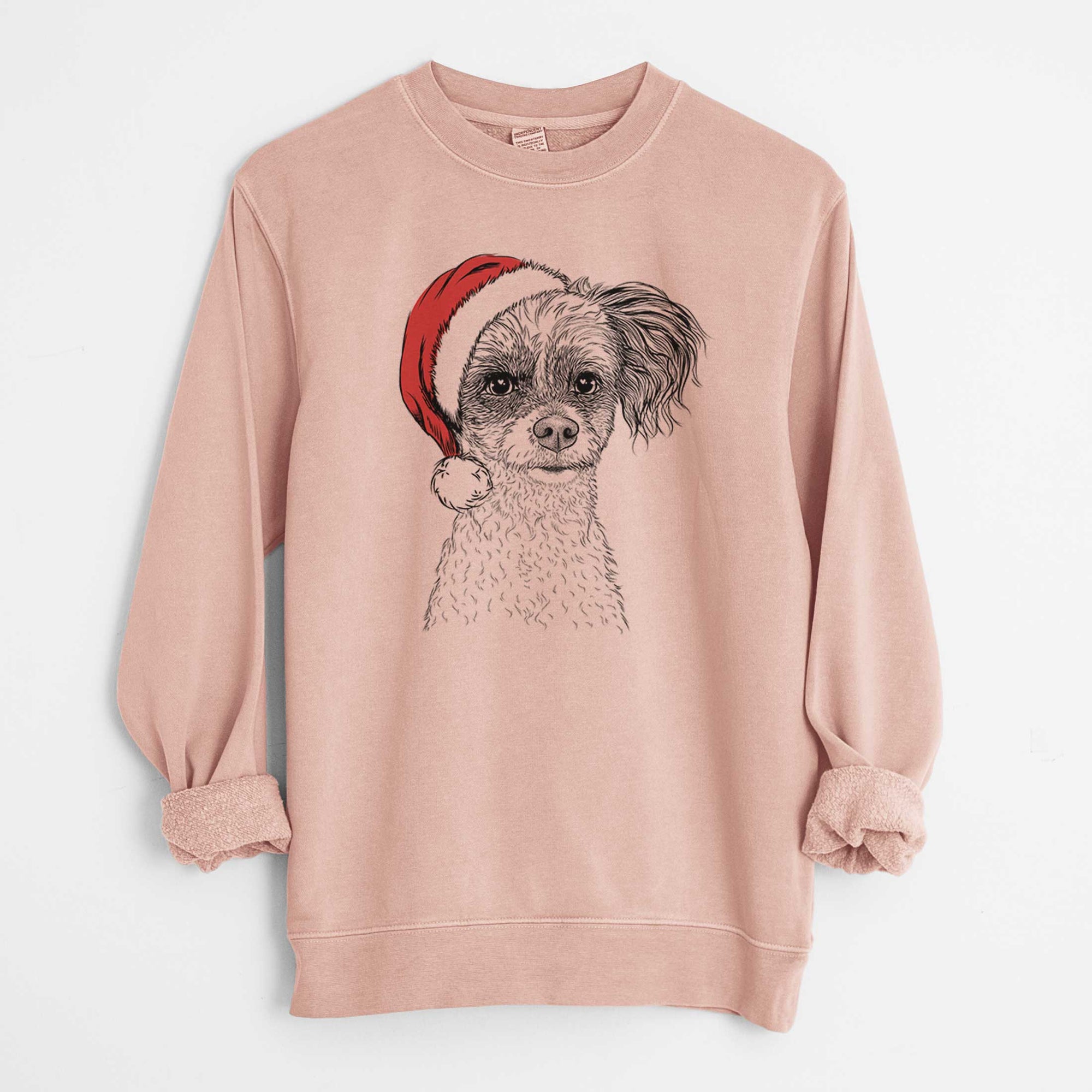 Santa Finley the Papillon Mix - Unisex Pigment Dyed Crew Sweatshirt