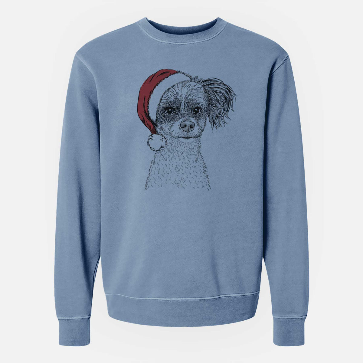 Santa Finley the Papillon Mix - Unisex Pigment Dyed Crew Sweatshirt