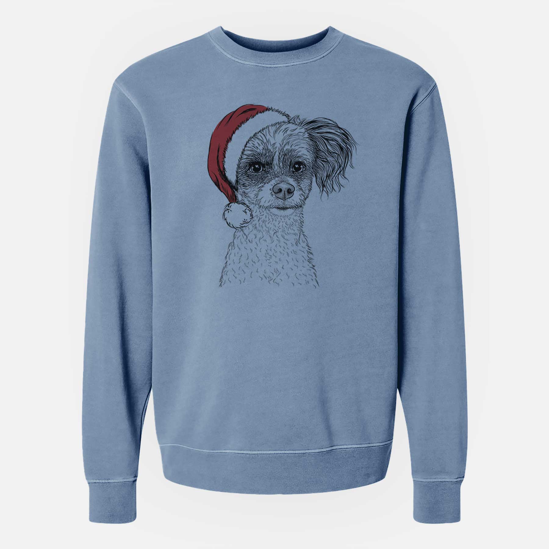 Santa Finley the Papillon Mix - Unisex Pigment Dyed Crew Sweatshirt
