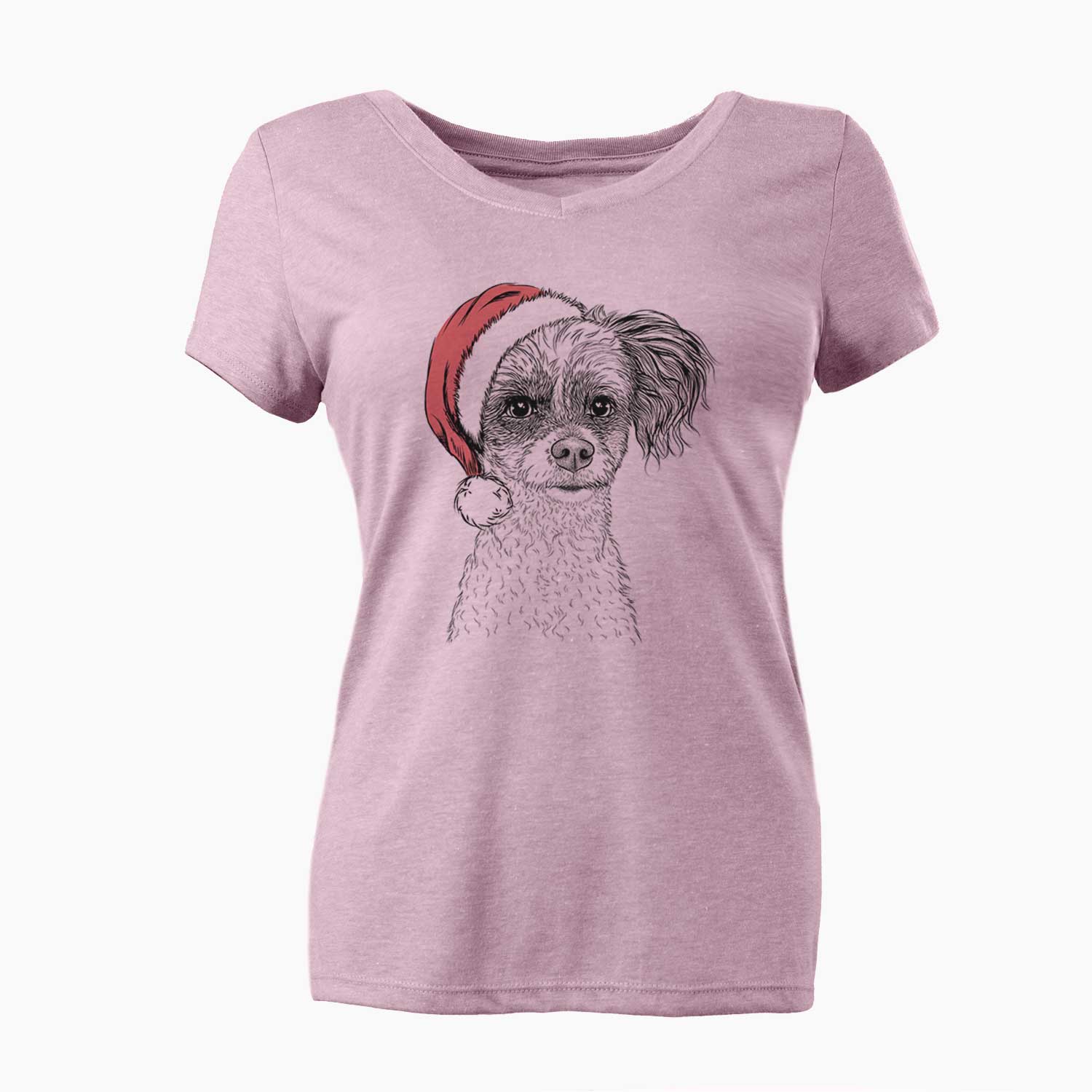 Santa Finley Beth the Papillon Mix - Women's V-neck Shirt