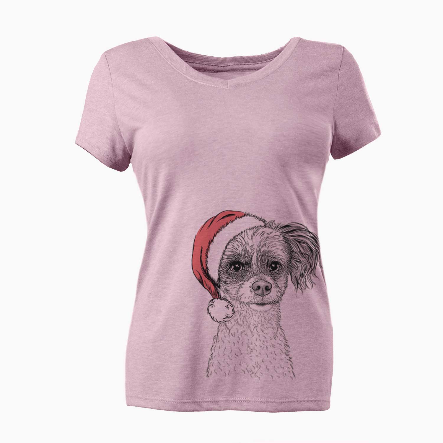 Santa Finley Beth the Papillon Mix - Women's V-neck Shirt
