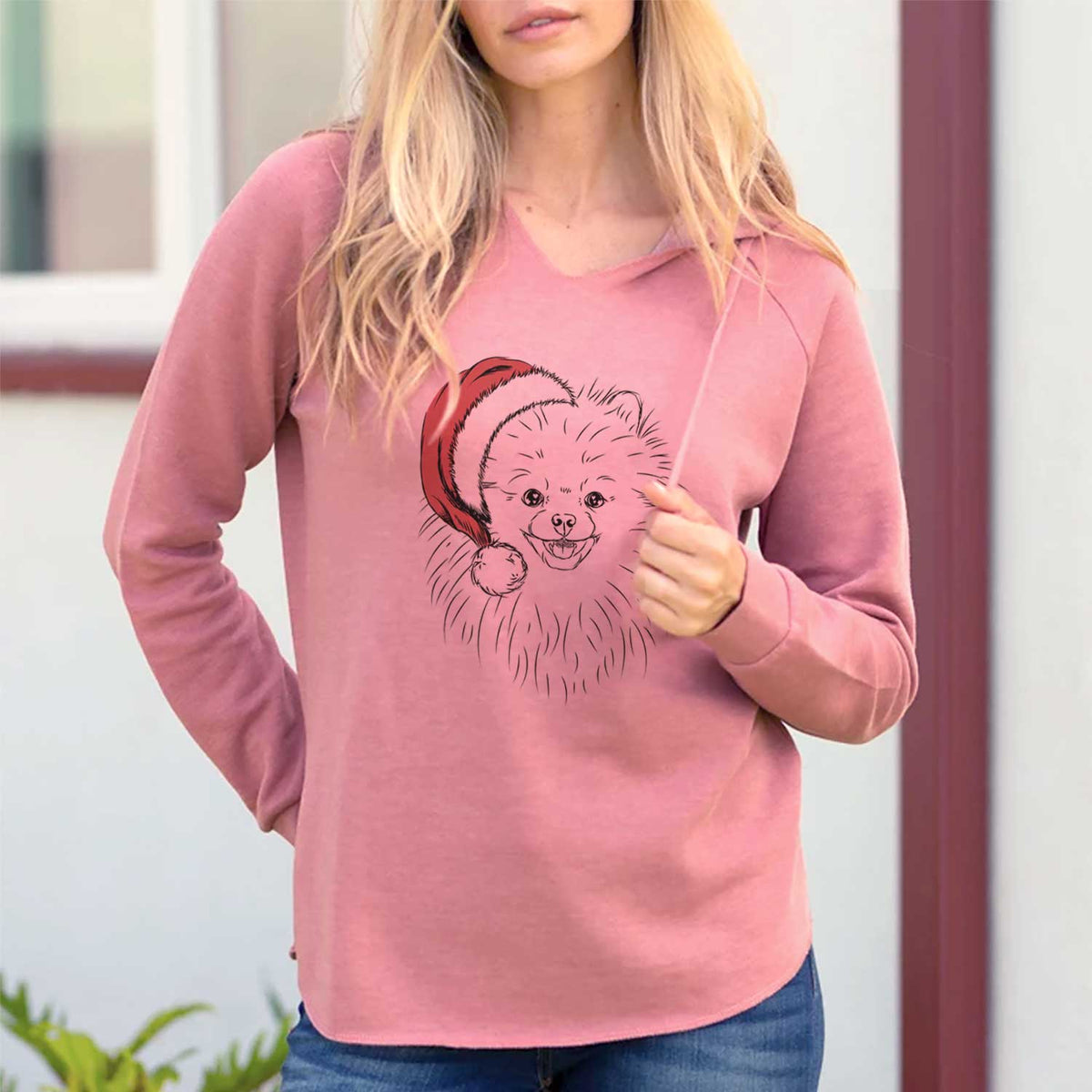 Santa Finn the Pomeranian - Cali Wave Hooded Sweatshirt