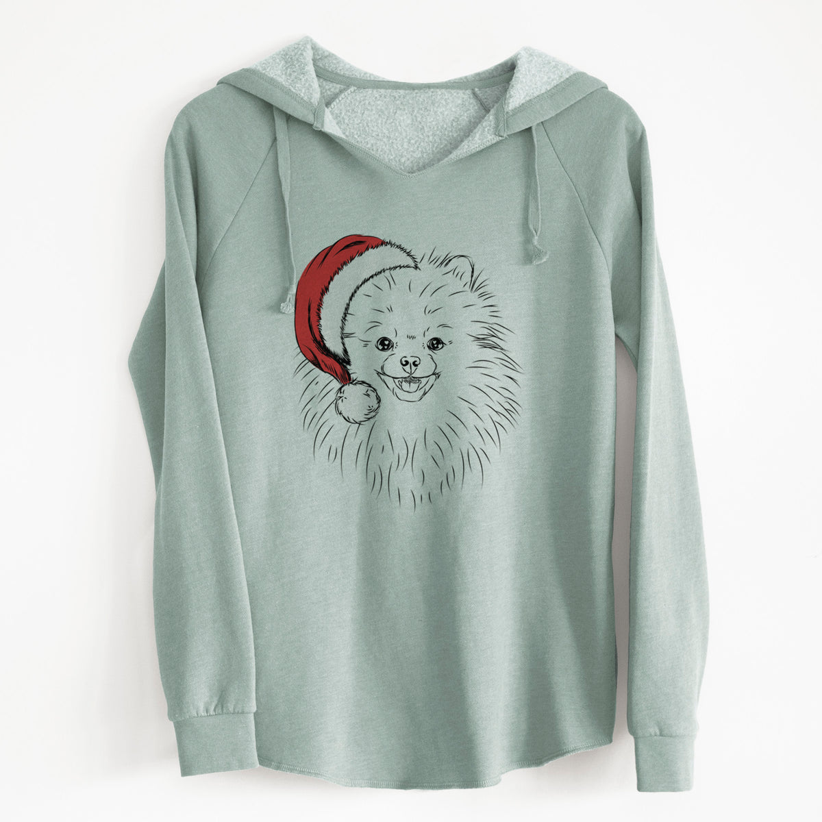 Santa Finn the Pomeranian - Cali Wave Hooded Sweatshirt
