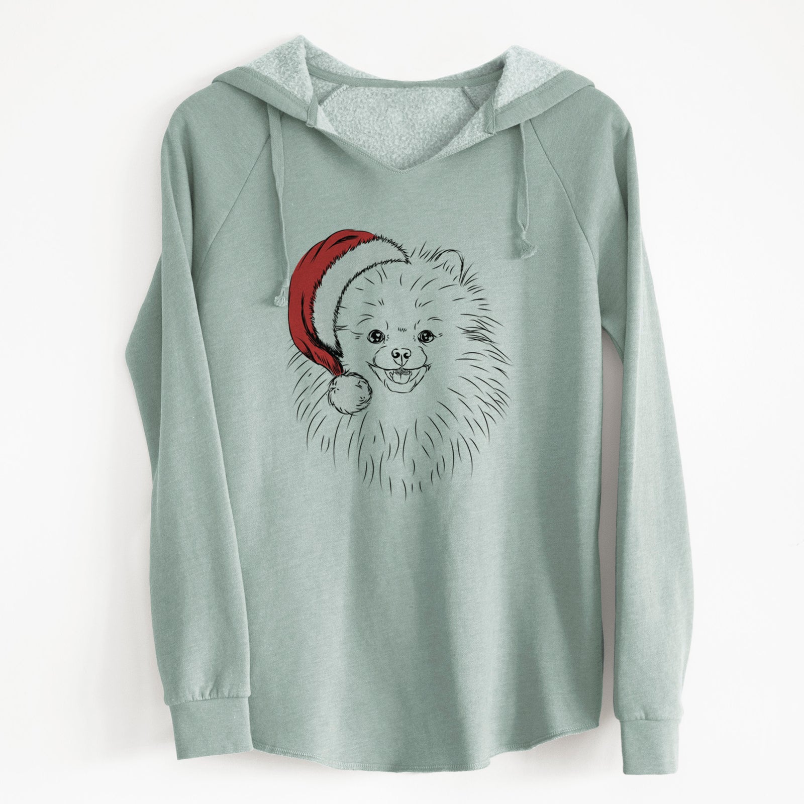 Santa Finn the Pomeranian - Cali Wave Hooded Sweatshirt