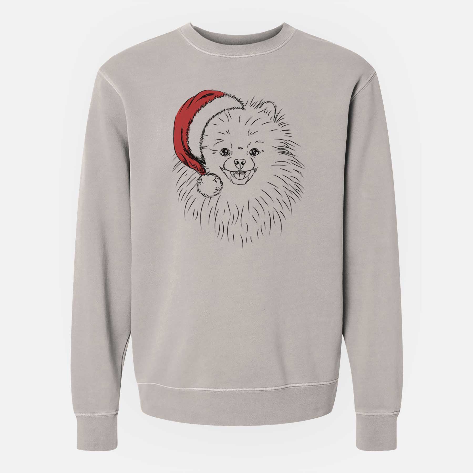 Santa Finn the Pomeranian - Unisex Pigment Dyed Crew Sweatshirt