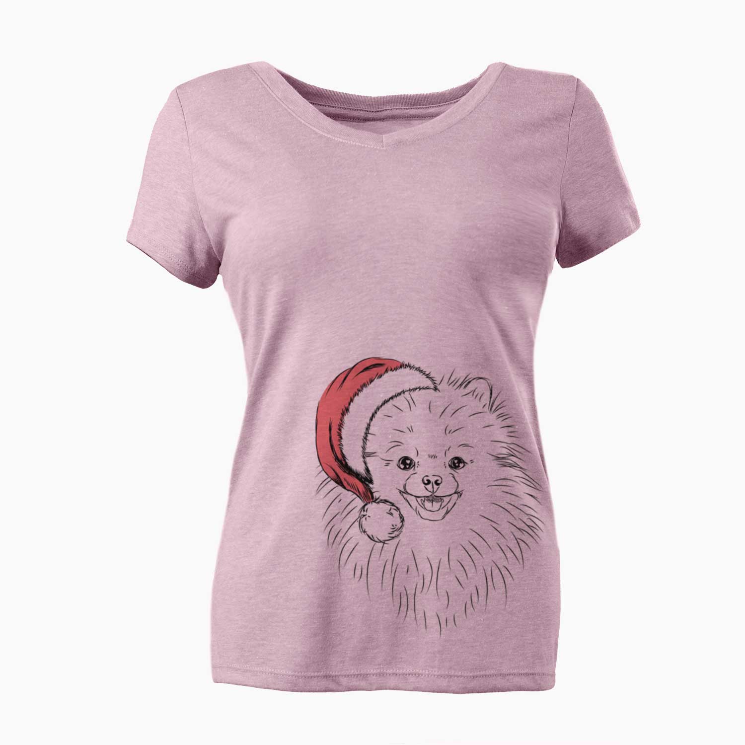 Santa Finn the Pomeranian - Women's V-neck Shirt