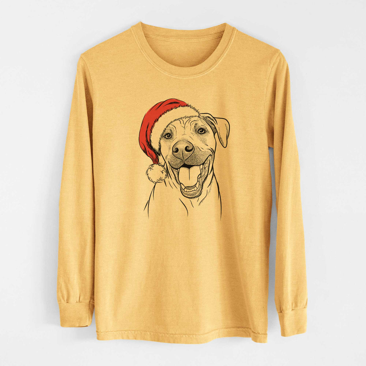 Santa Finn the Hound Mix - Heavyweight 100% Cotton Long Sleeve