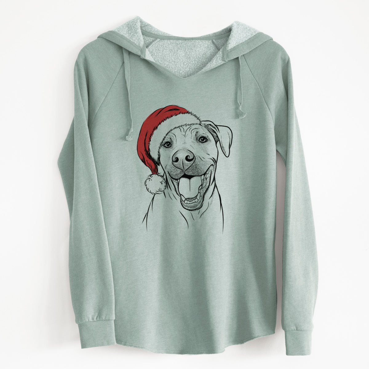 Santa Finn the Hound Mix - Cali Wave Hooded Sweatshirt