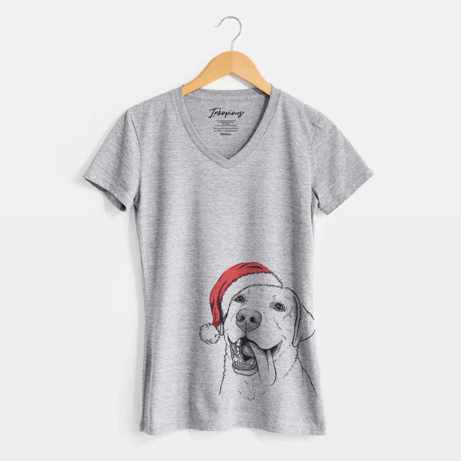 Santa Finn the Labrador Retriever - Women's V-neck Shirt