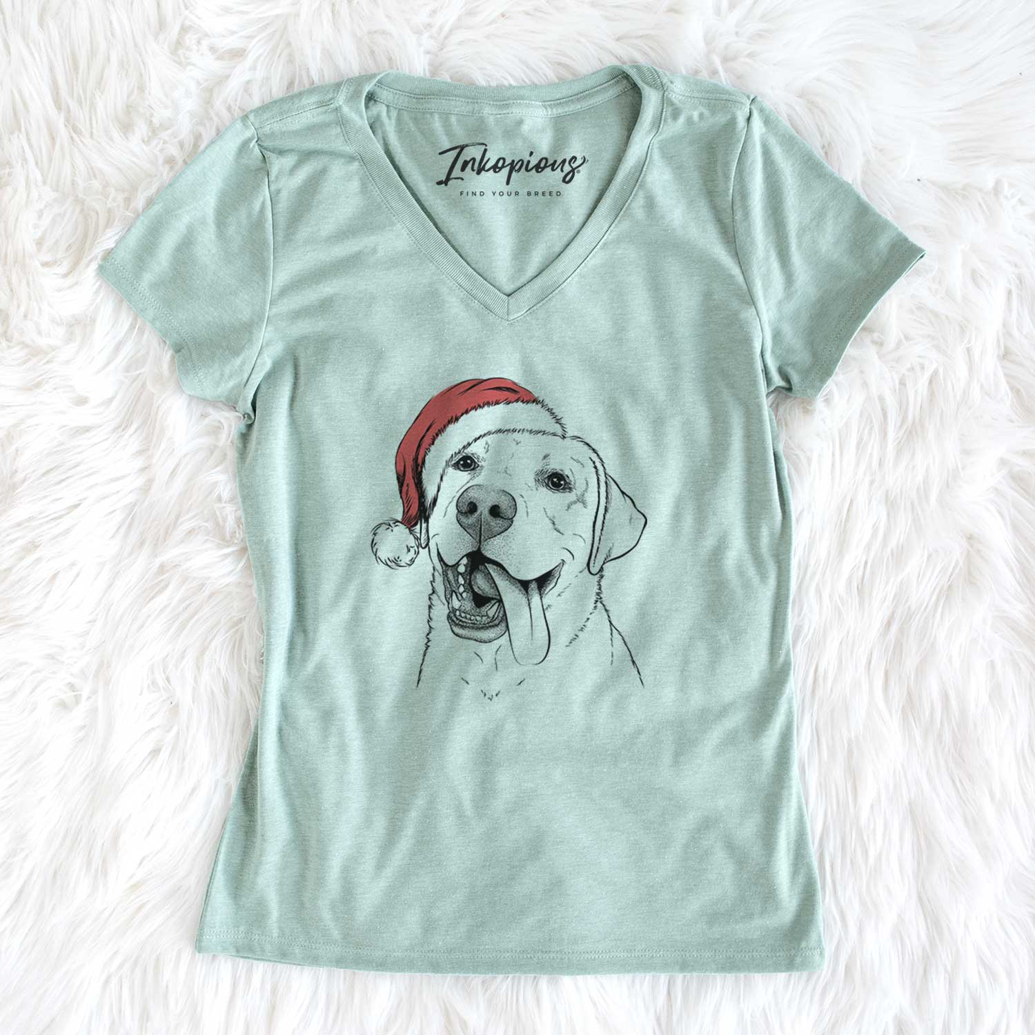 Santa Finn the Labrador Retriever - Women's V-neck Shirt