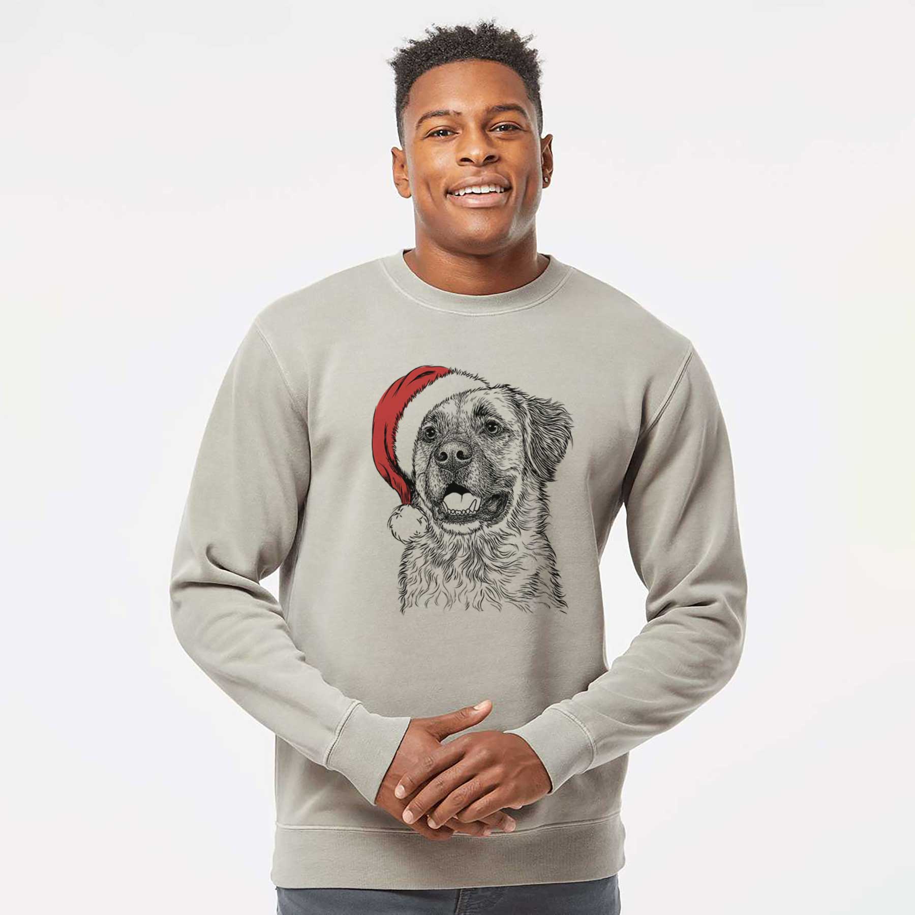 Santa Finn the Mixed Breed - Unisex Pigment Dyed Crew Sweatshirt