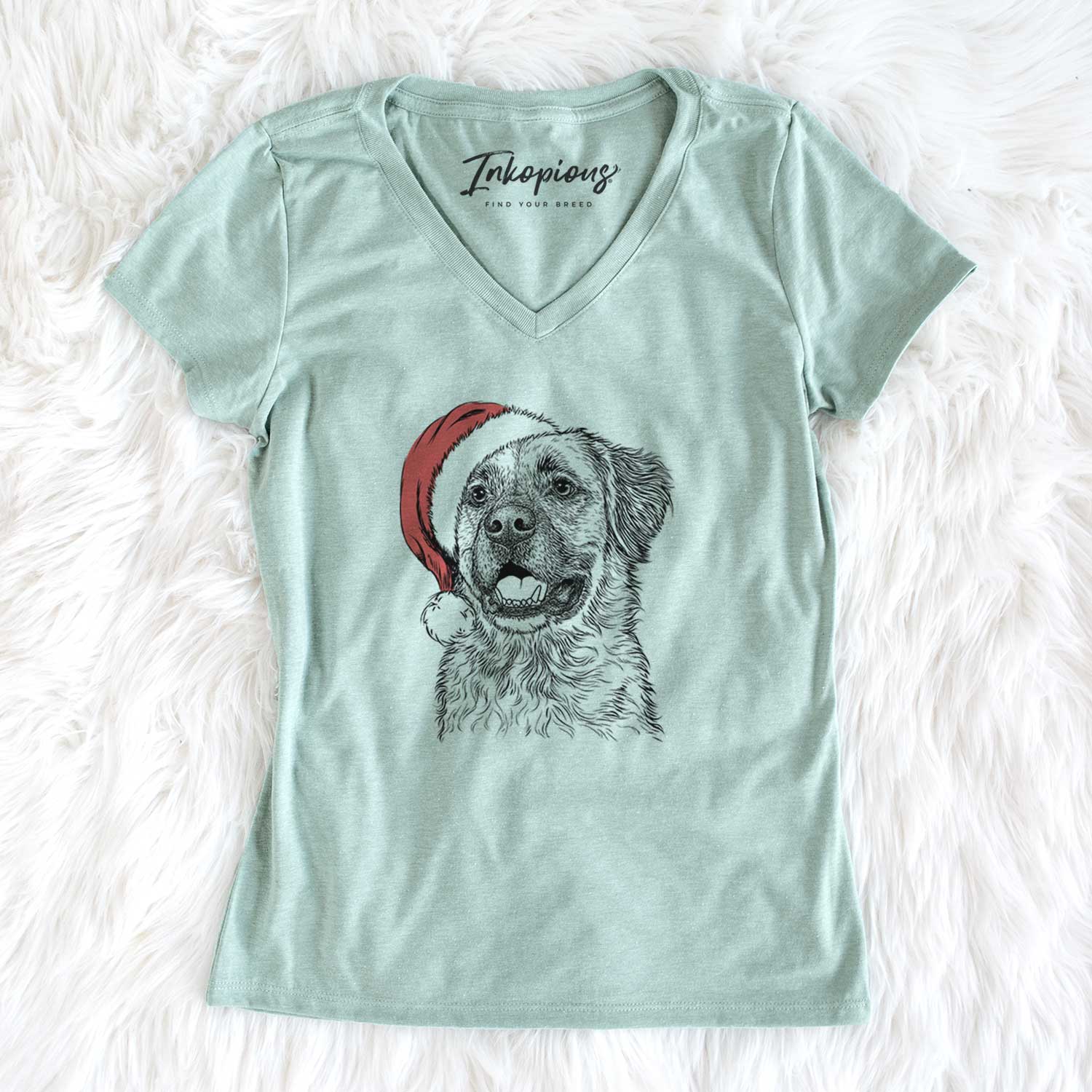 Santa Finn the Mixed Breed - Women's V-neck Shirt