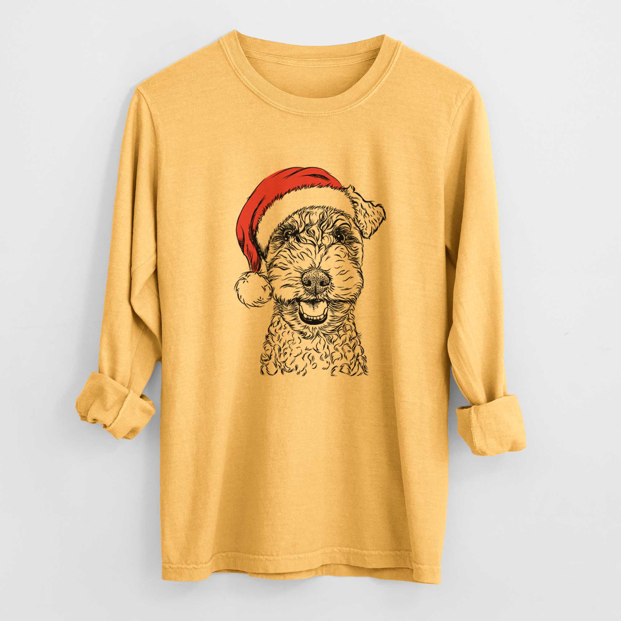 Santa Fintan the Irish Troodle - Heavyweight 100% Cotton Long Sleeve