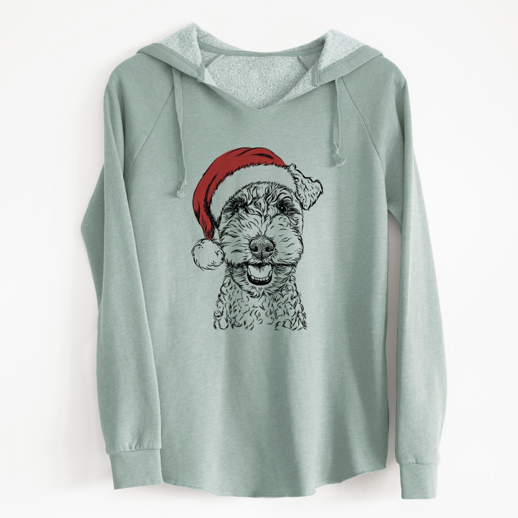 Santa Fintan the Irish Troodle - Cali Wave Hooded Sweatshirt