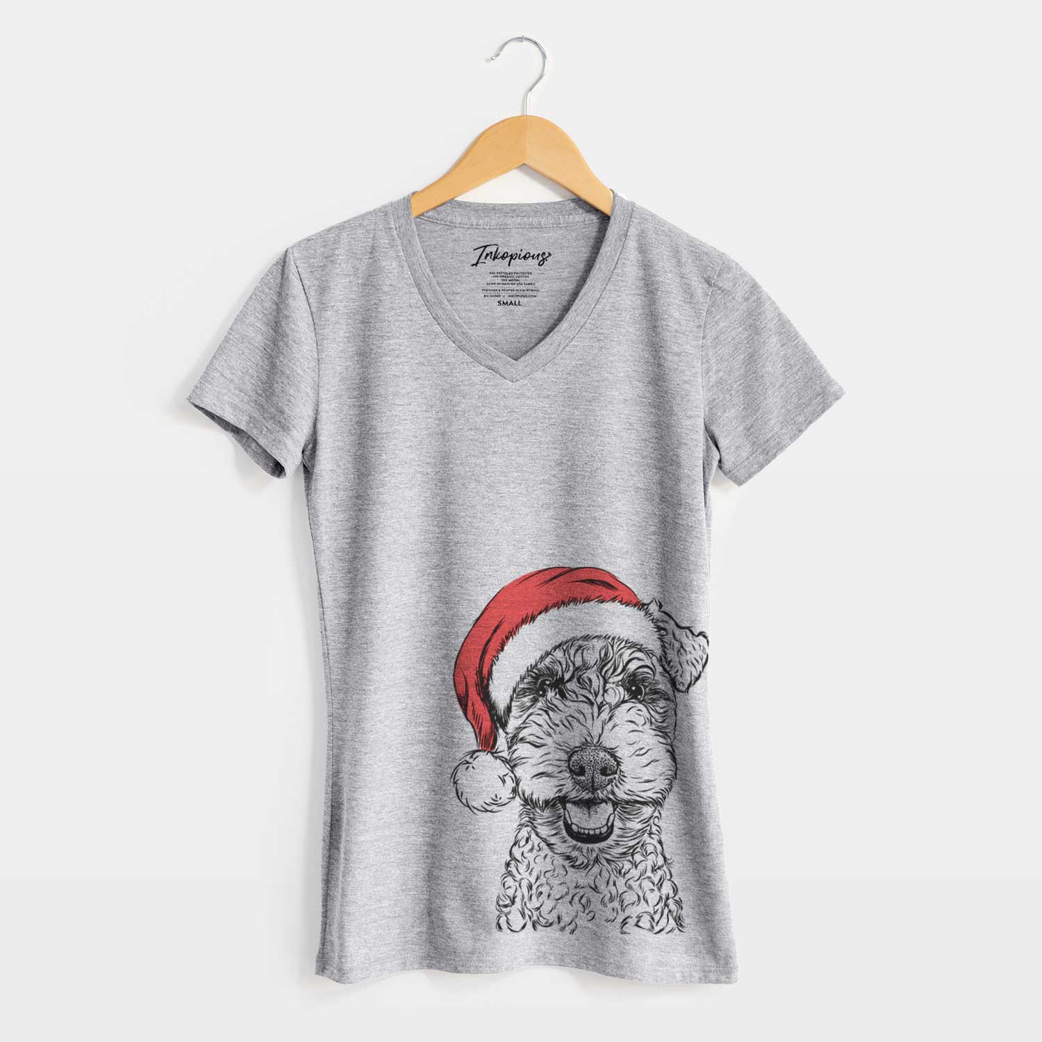 Santa Fintan the Irish Troodle - Women's V-neck Shirt