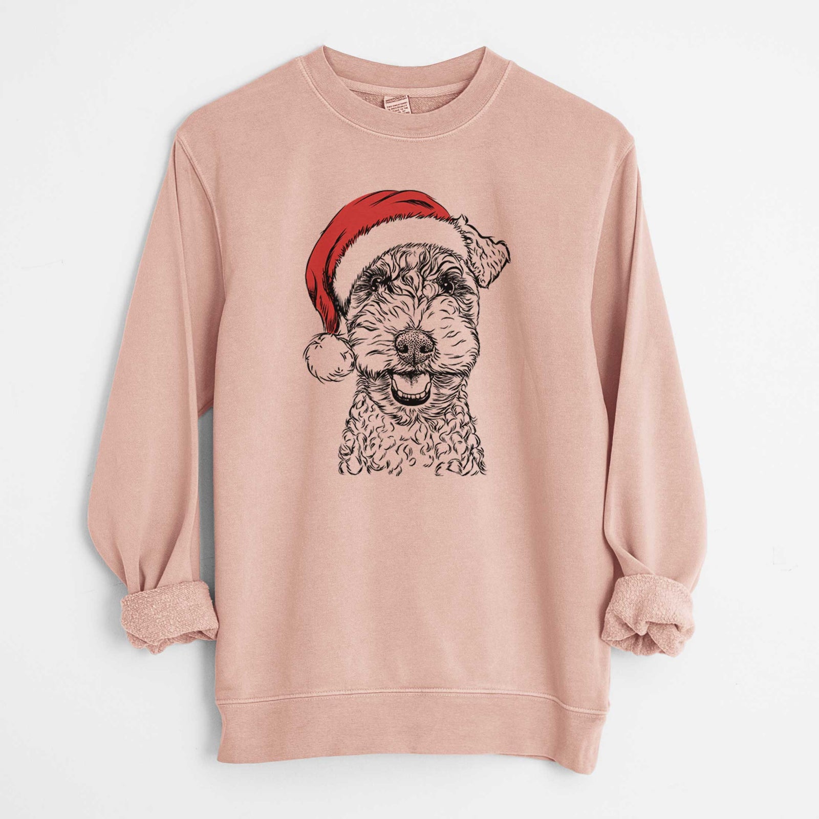 Santa Fintan the Irish Troodle - Unisex Pigment Dyed Crew Sweatshirt