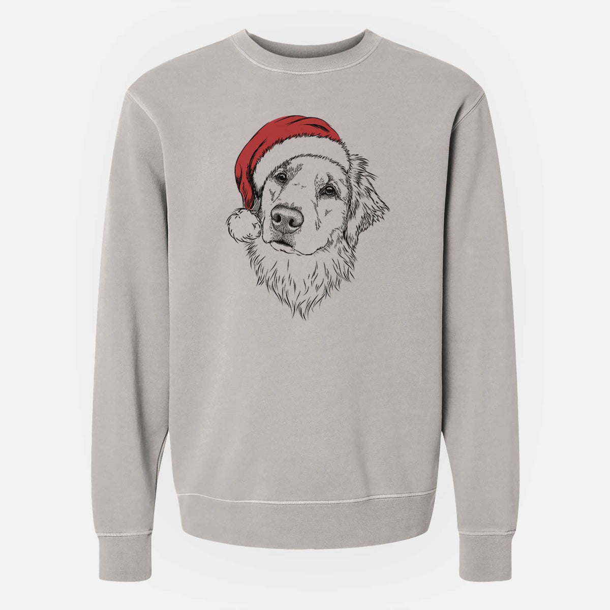 Santa Fiona the Golden Retriever - Unisex Pigment Dyed Crew Sweatshirt