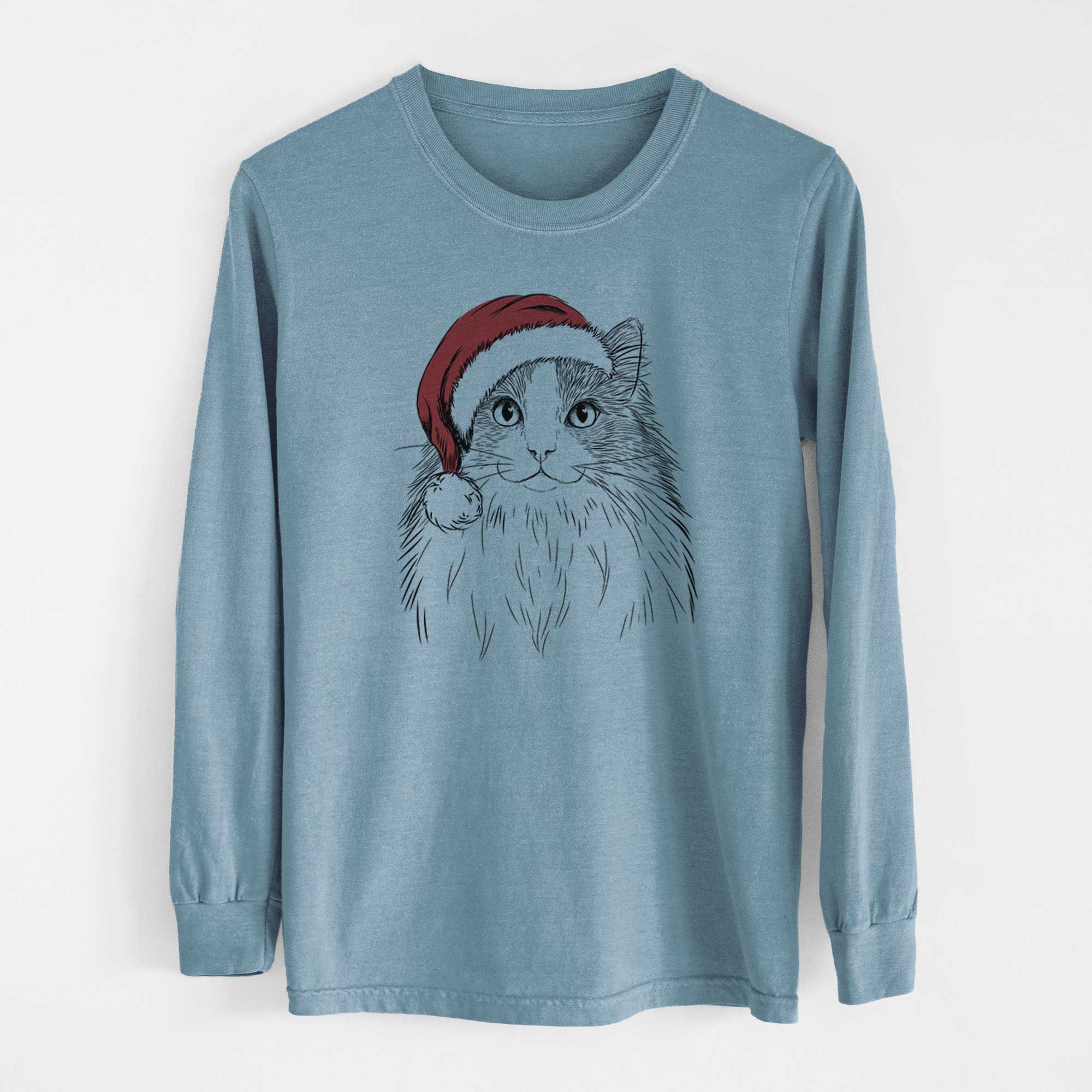 Santa Fiona the Ragdoll Cat - Heavyweight 100% Cotton Long Sleeve