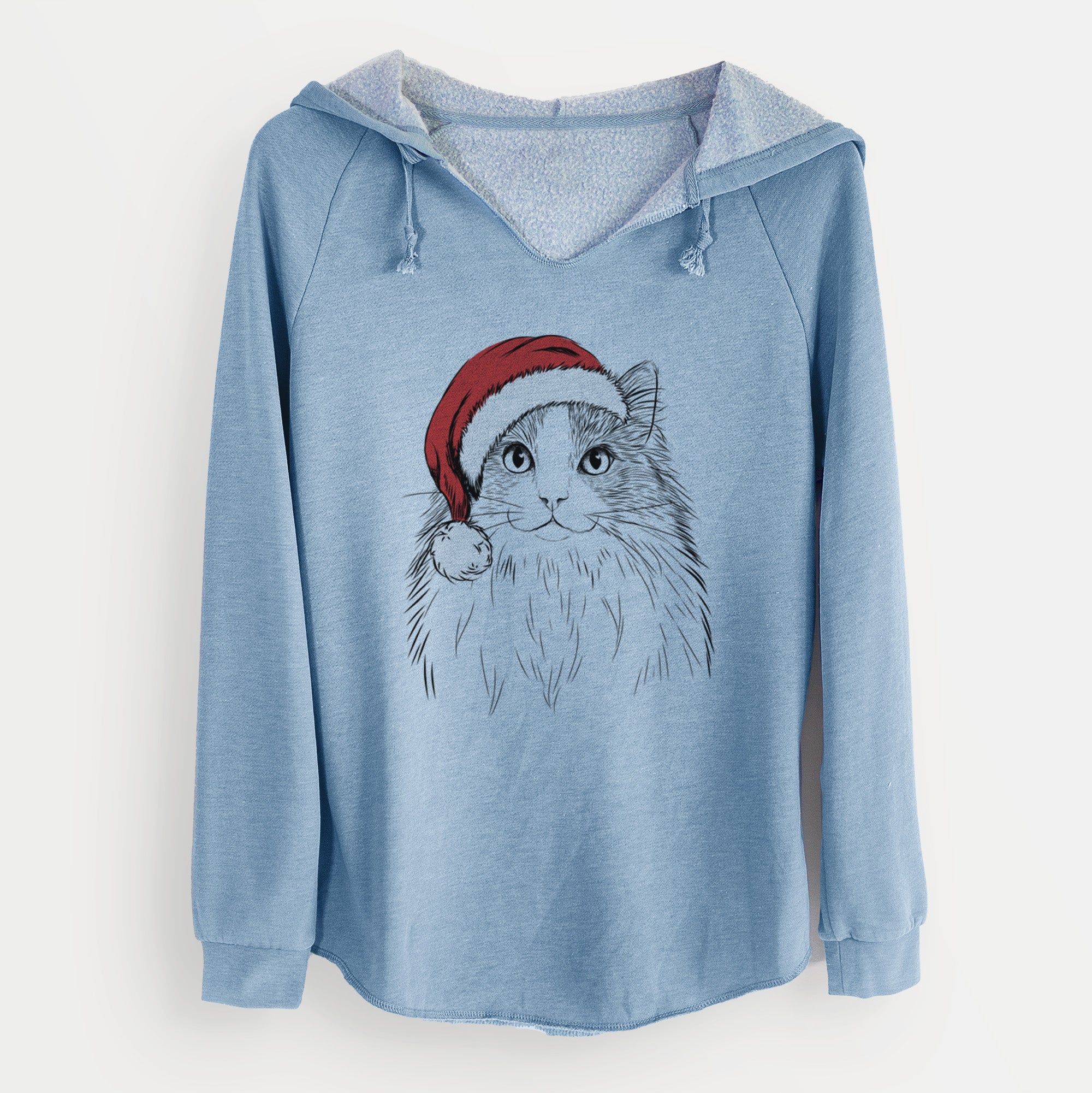 Santa Fiona the Ragdoll Cat - Cali Wave Hooded Sweatshirt