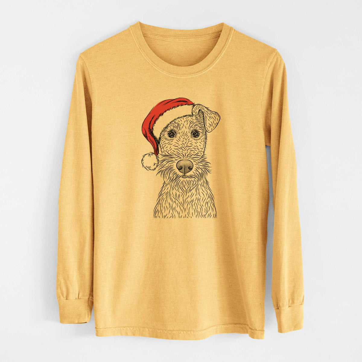 Santa Fitz the Wire Fox Terrier - Heavyweight 100% Cotton Long Sleeve