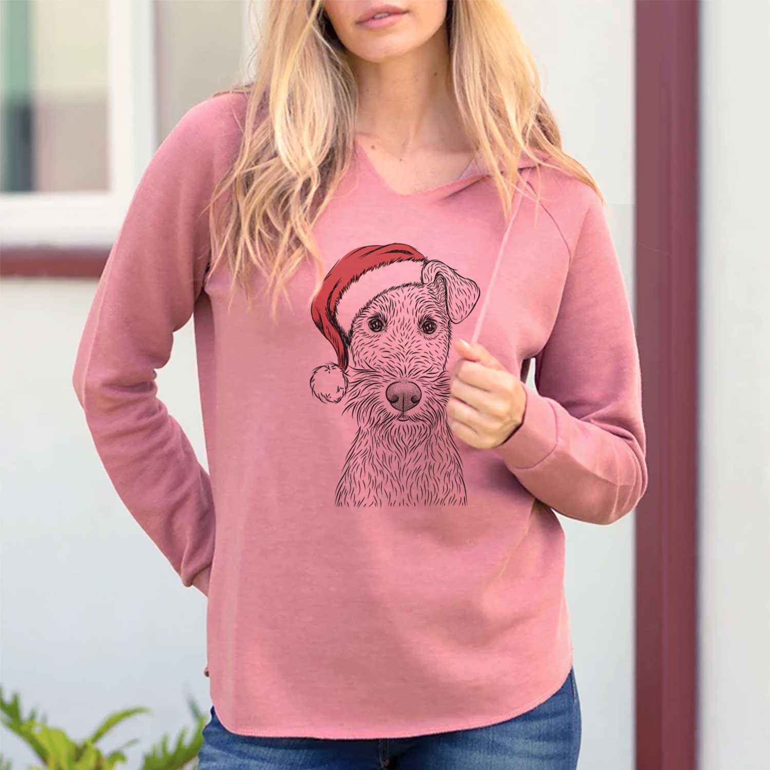 Santa Fitz the Wire Fox Terrier - Cali Wave Hooded Sweatshirt