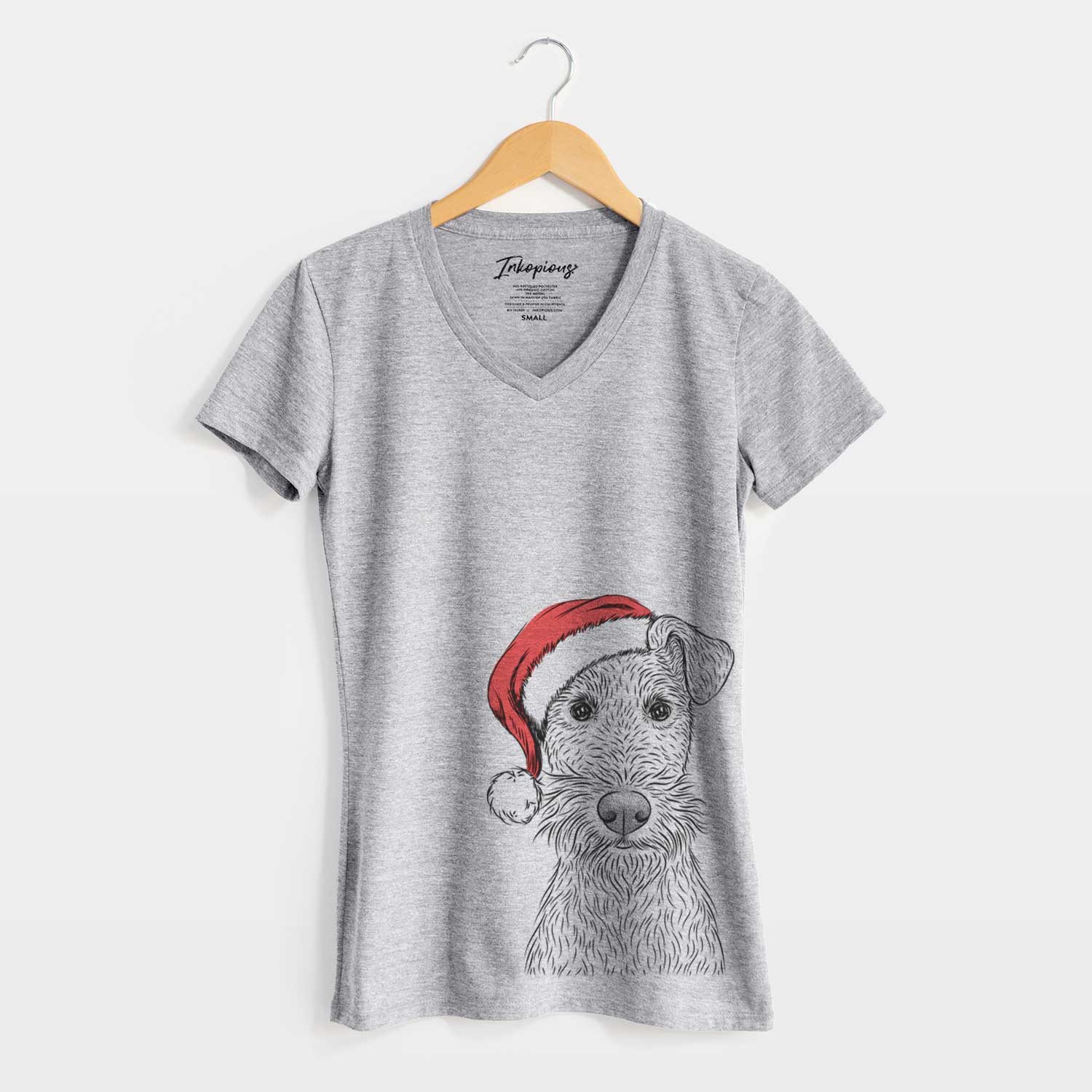 Santa Fitz the Wire Fox Terrier - Women's V-neck Shirt