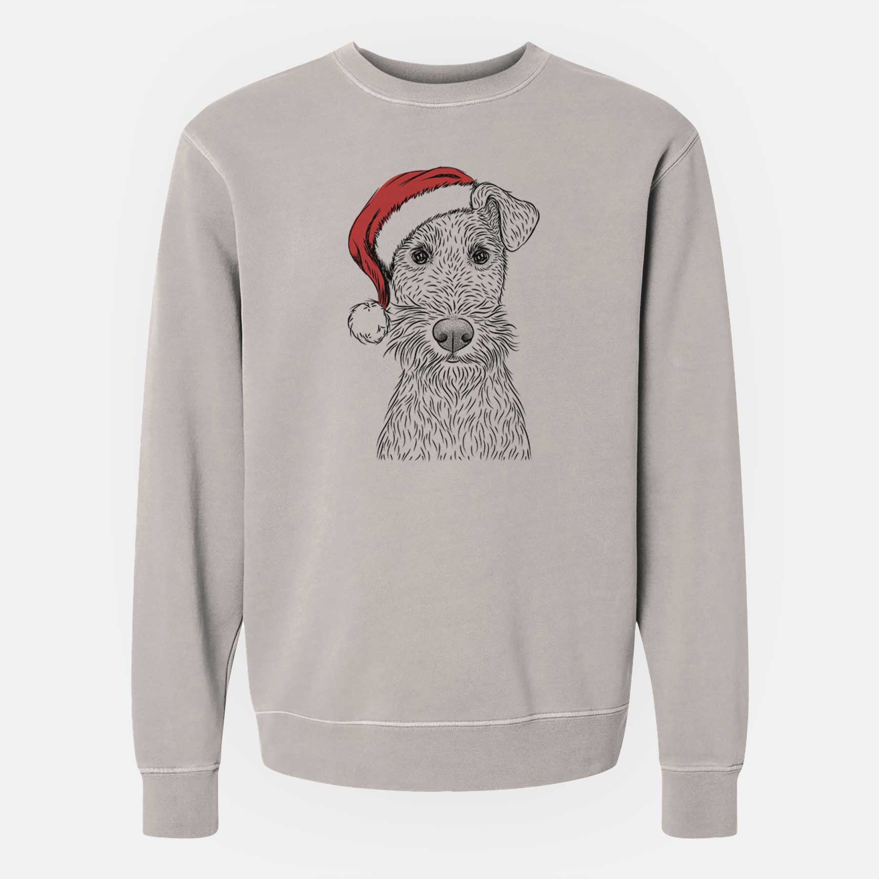 Santa Fitz the Wire Fox Terrier - Unisex Pigment Dyed Crew Sweatshirt