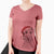 Santa Fitz the Wire Fox Terrier - Women's V-neck Shirt