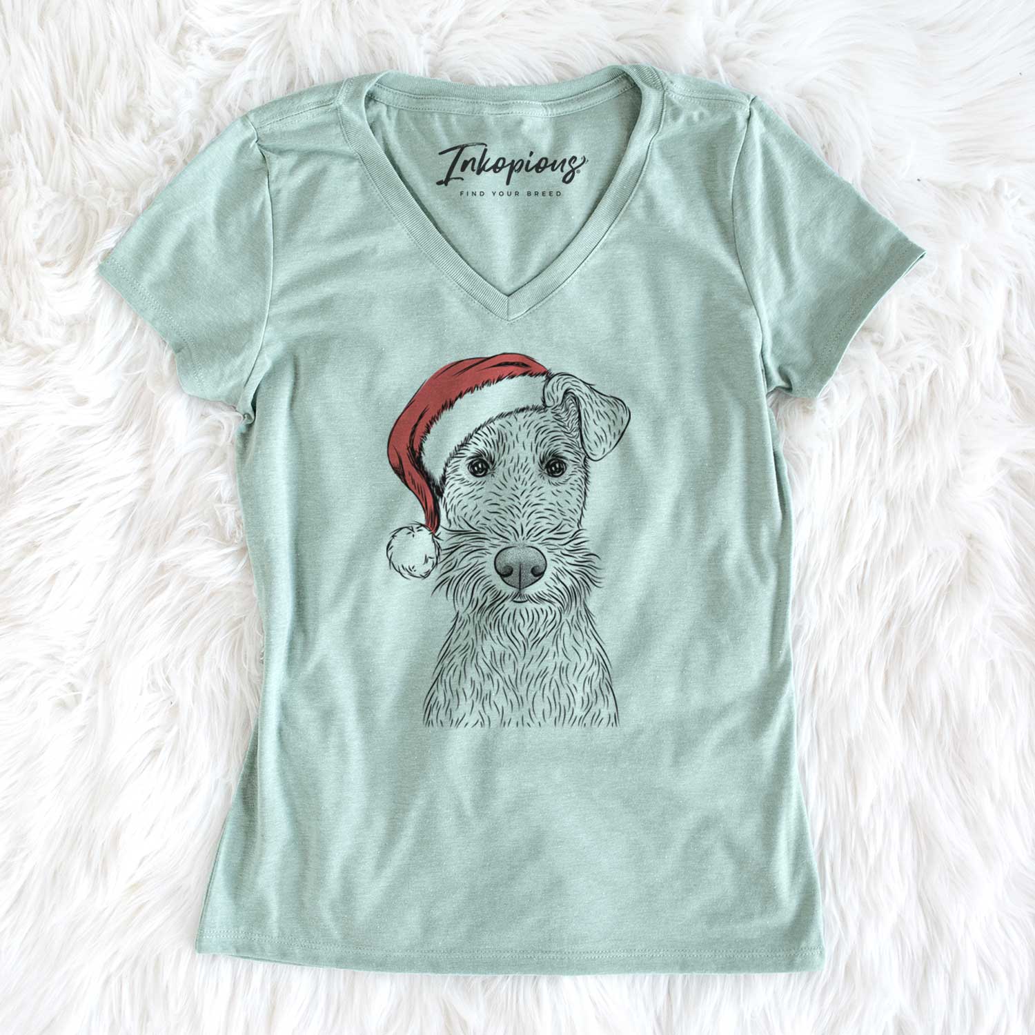 Santa Fitz the Wire Fox Terrier - Women's V-neck Shirt