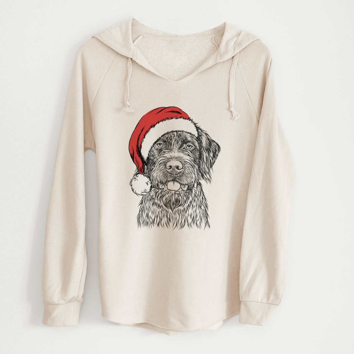 Santa Fletcher the Wirehaired Pointing Griffon - Cali Wave Hooded Sweatshirt