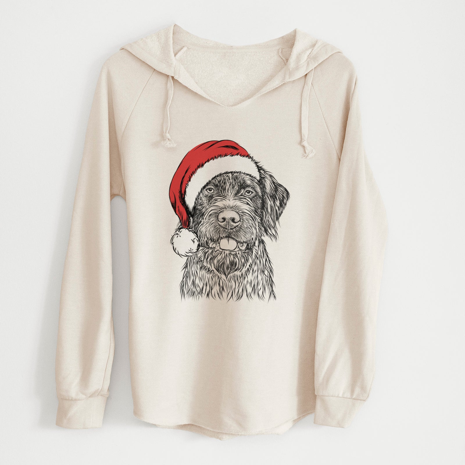 Santa Fletcher the Wirehaired Pointing Griffon - Cali Wave Hooded Sweatshirt