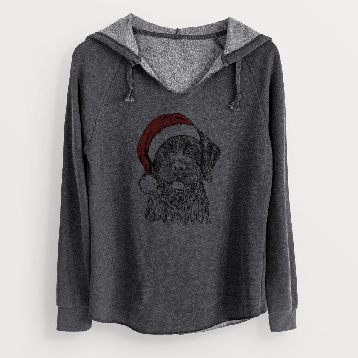 Santa Fletcher the Wirehaired Pointing Griffon - Cali Wave Hooded Sweatshirt