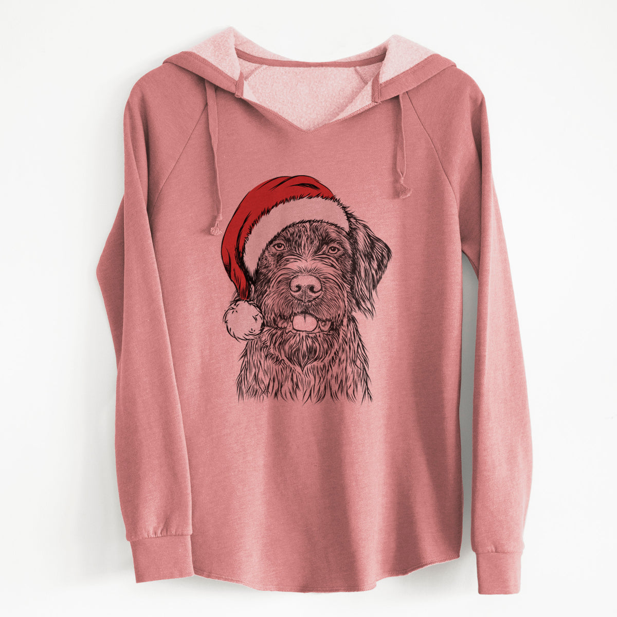 Santa Fletcher the Wirehaired Pointing Griffon - Cali Wave Hooded Sweatshirt