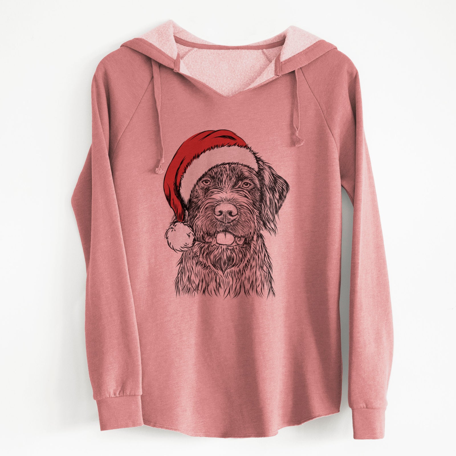 Santa Fletcher the Wirehaired Pointing Griffon - Cali Wave Hooded Sweatshirt
