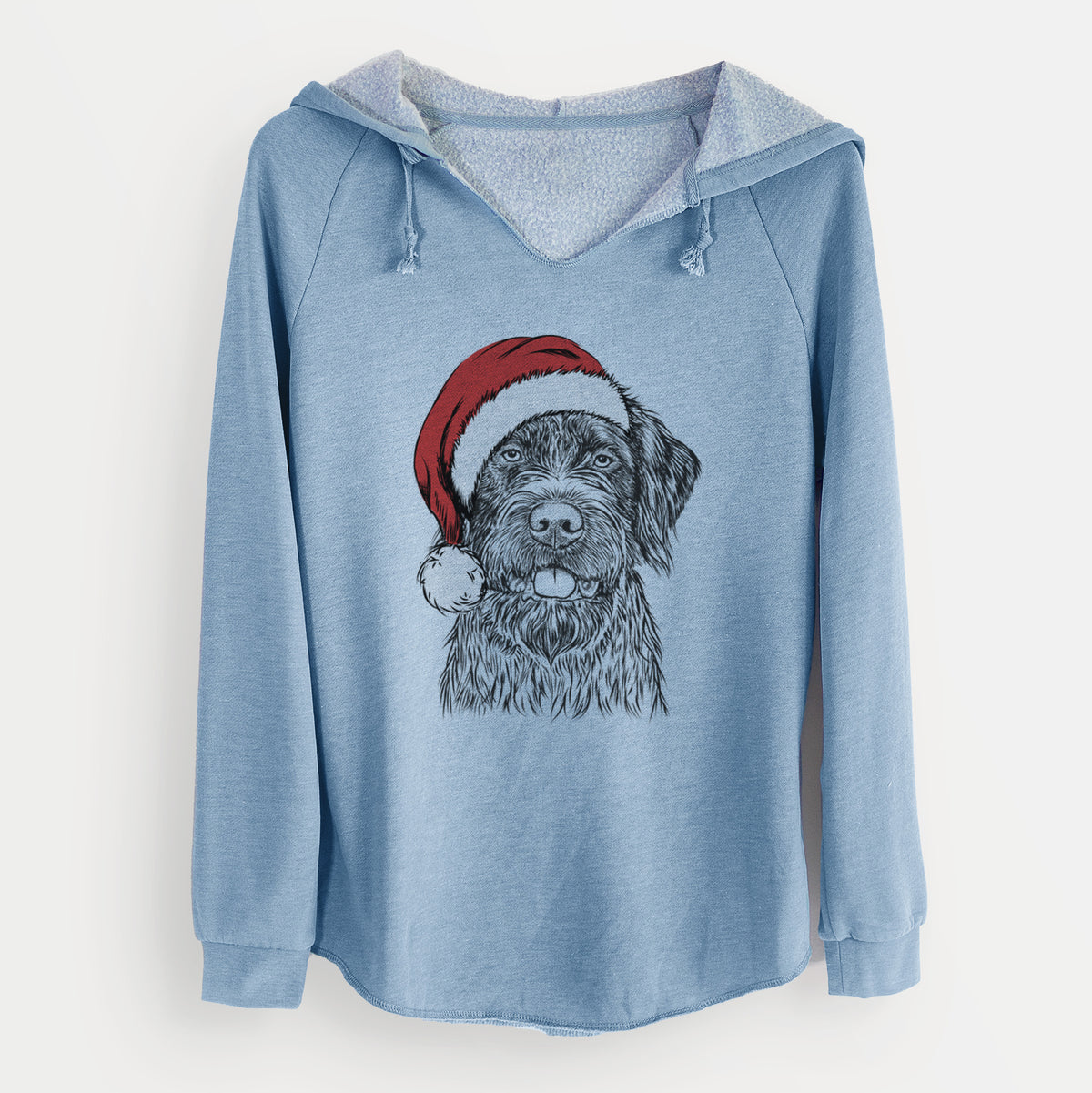 Santa Fletcher the Wirehaired Pointing Griffon - Cali Wave Hooded Sweatshirt