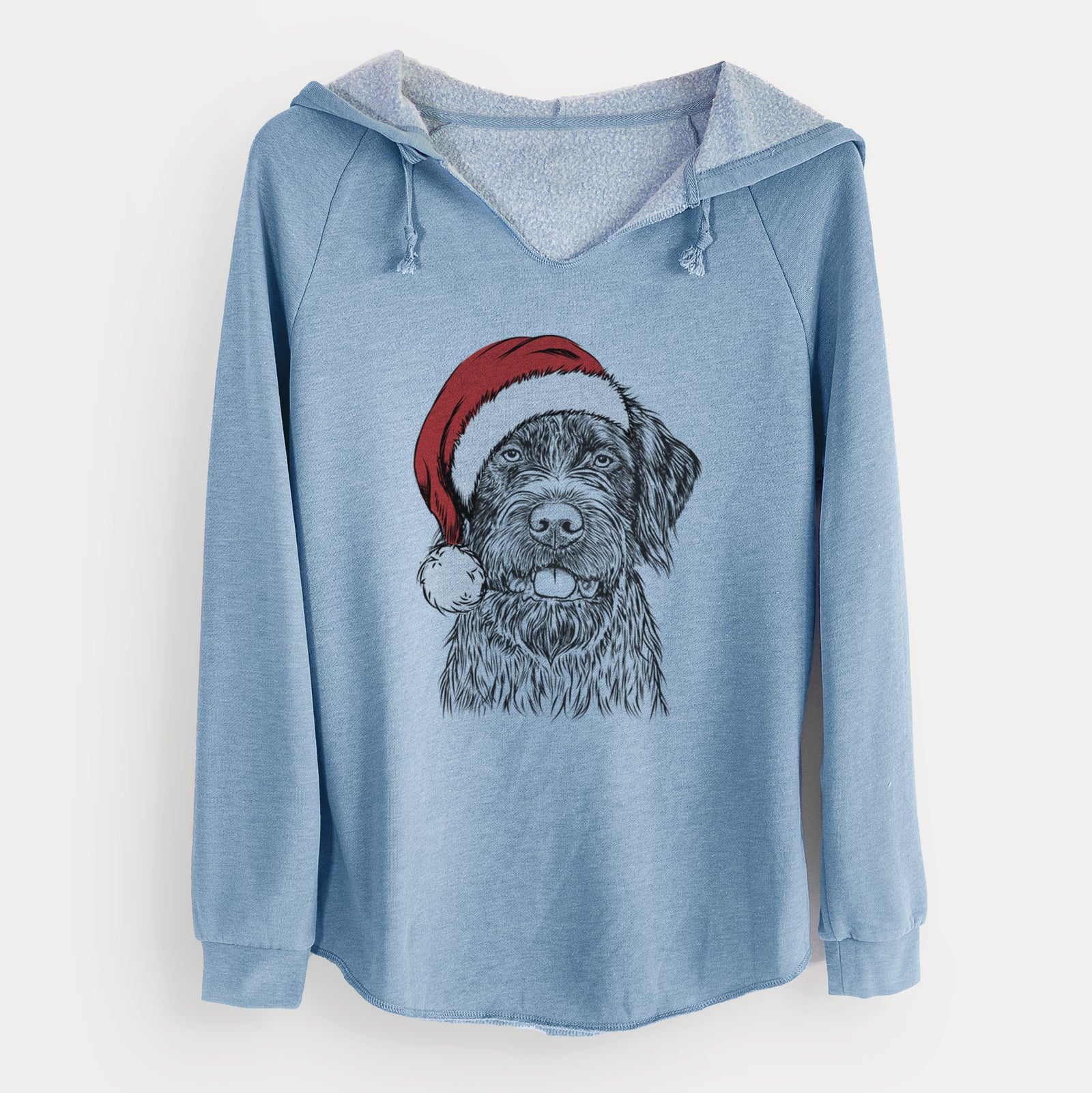 Santa Fletcher the Wirehaired Pointing Griffon - Cali Wave Hooded Sweatshirt