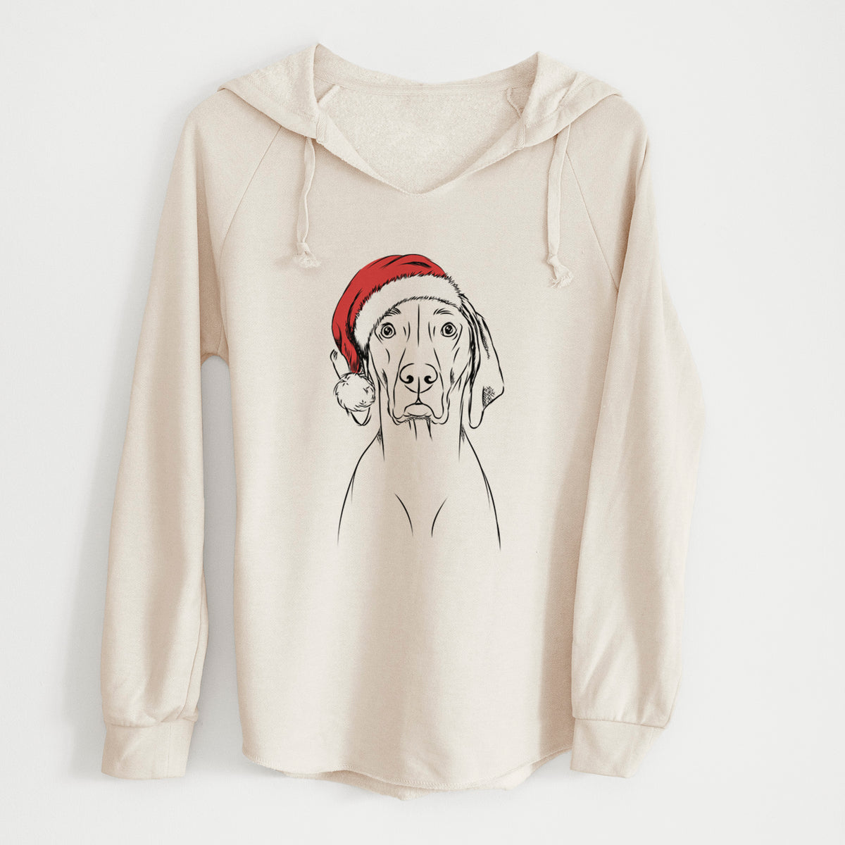 Santa Flint the Weimaraner - Cali Wave Hooded Sweatshirt