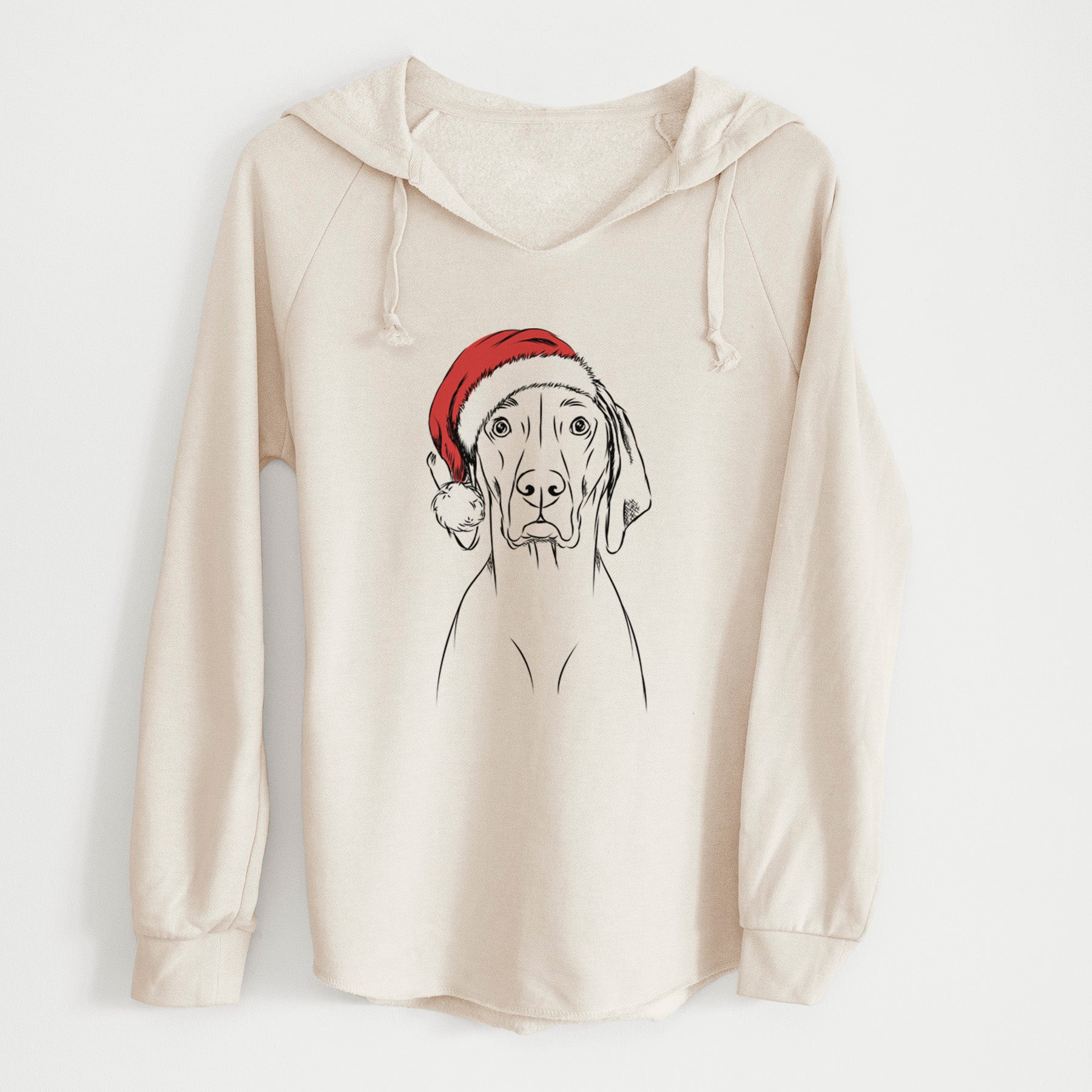 Santa Flint the Weimaraner - Cali Wave Hooded Sweatshirt