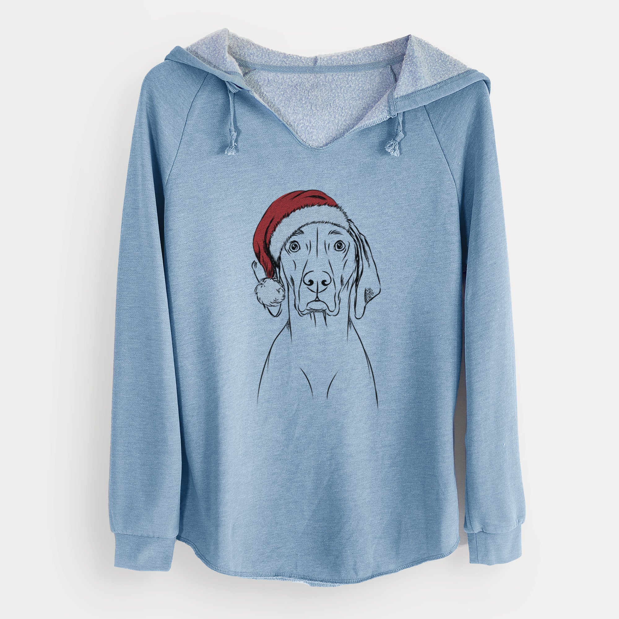 Santa Flint the Weimaraner - Cali Wave Hooded Sweatshirt