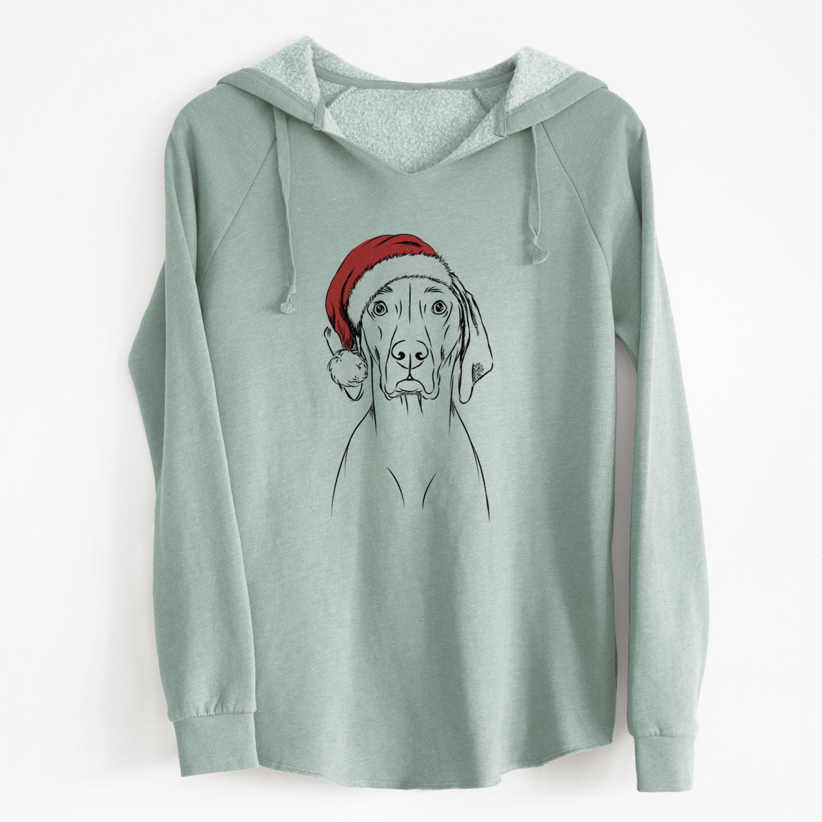 Santa Flint the Weimaraner - Cali Wave Hooded Sweatshirt