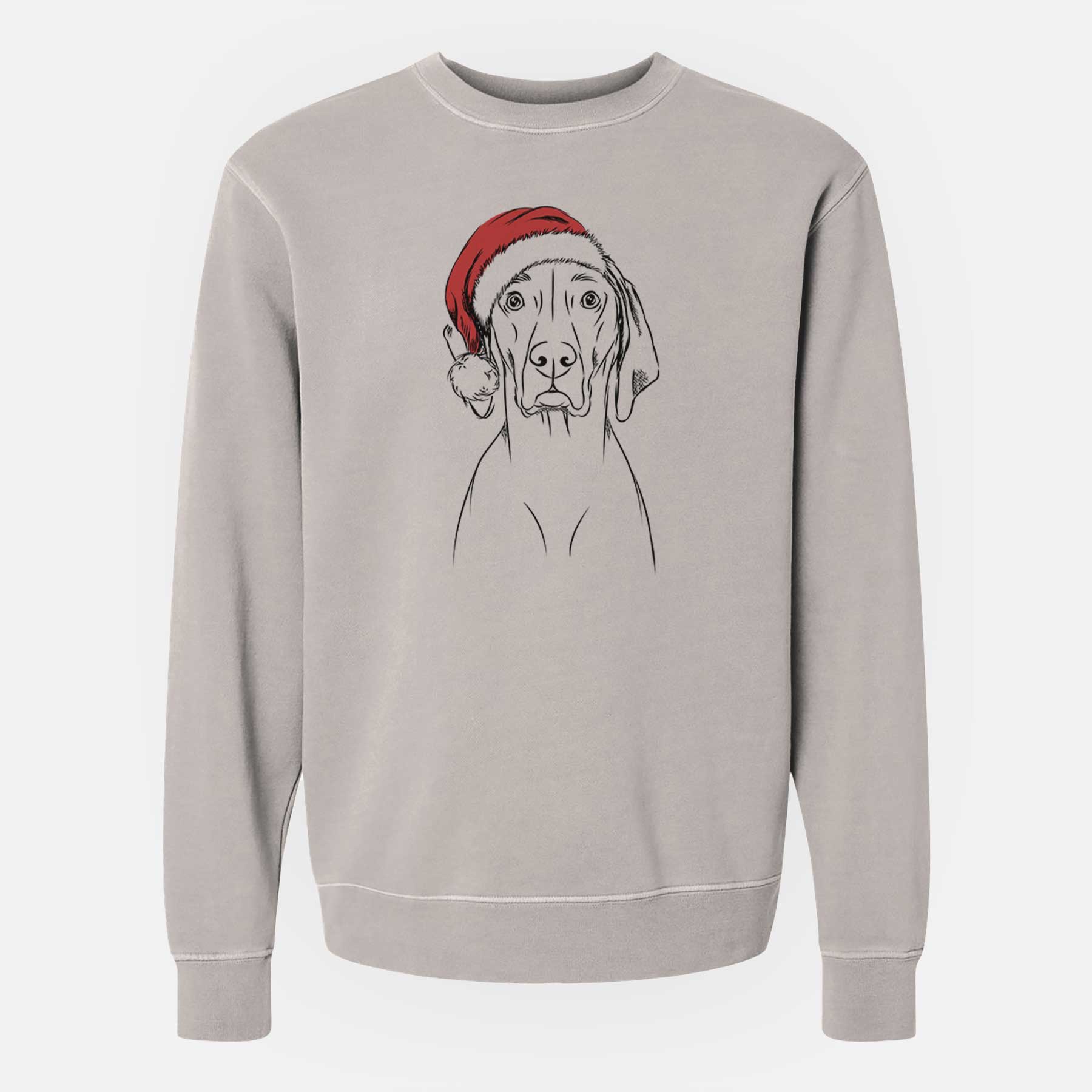 Santa Flint the Weimaraner - Unisex Pigment Dyed Crew Sweatshirt