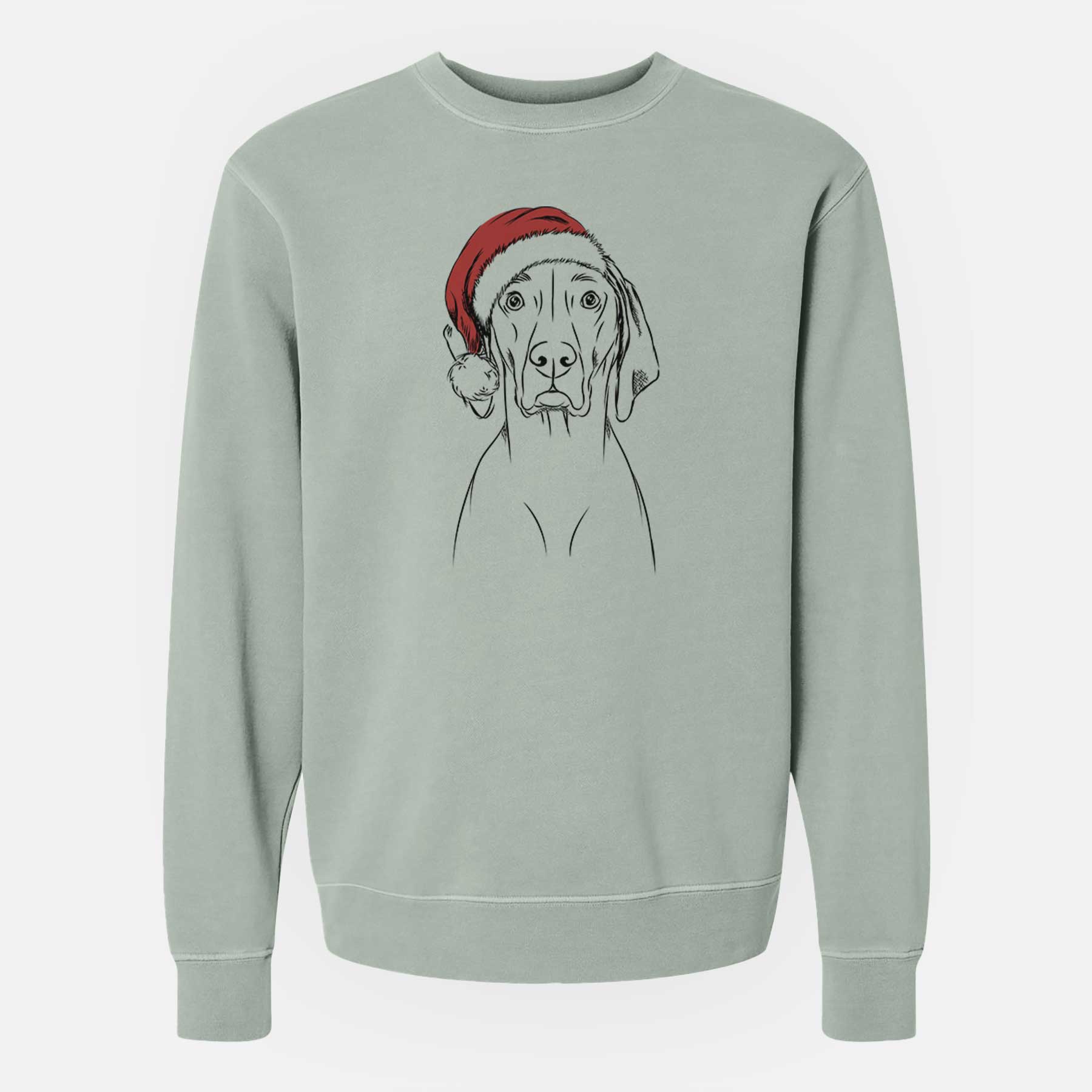 Santa Flint the Weimaraner - Unisex Pigment Dyed Crew Sweatshirt