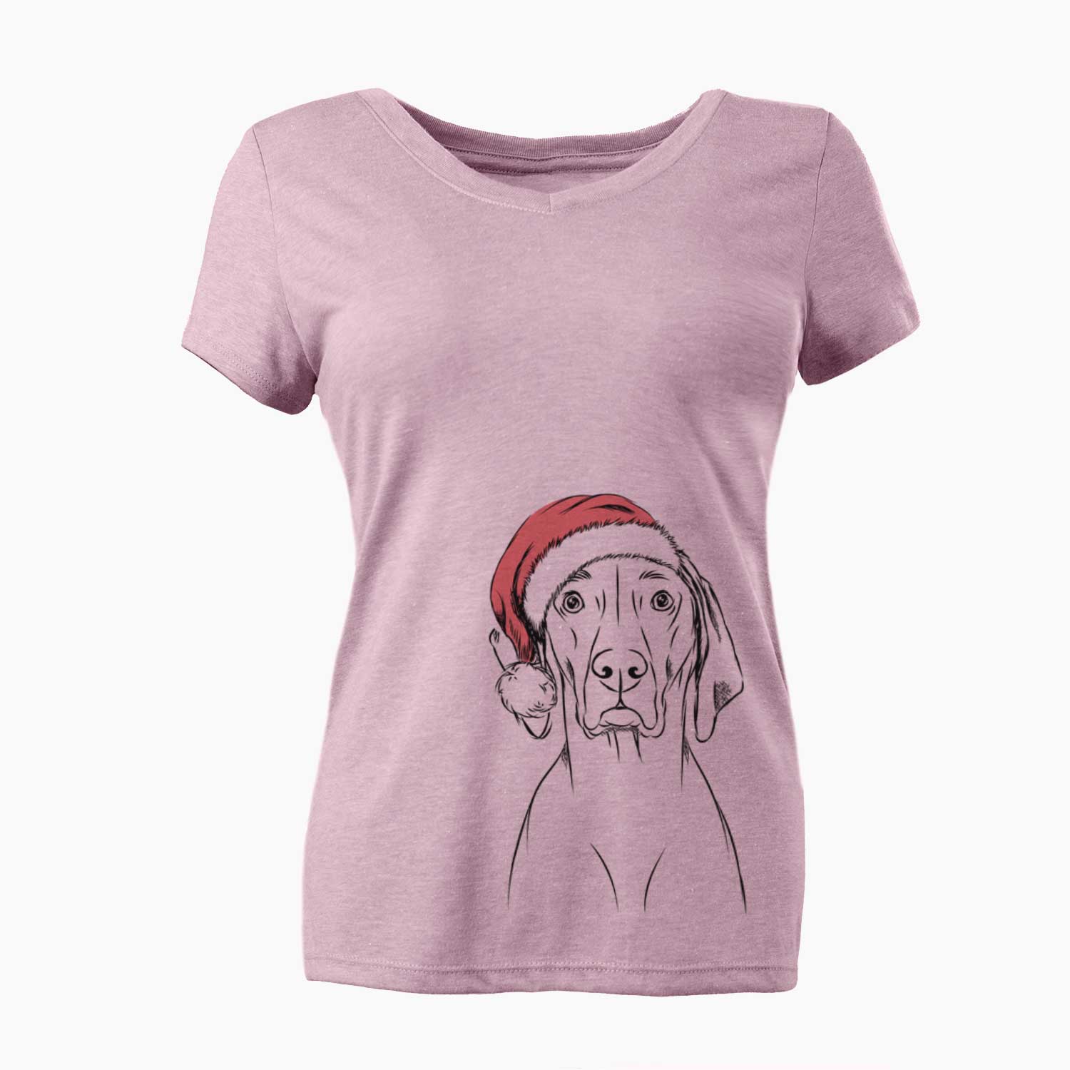 Santa Flint the Weimaraner - Women's V-neck Shirt