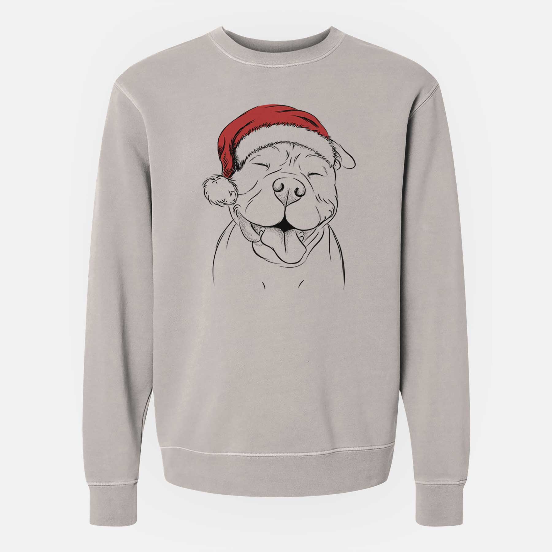 Santa Floki the American Bully - Unisex Pigment Dyed Crew Sweatshirt