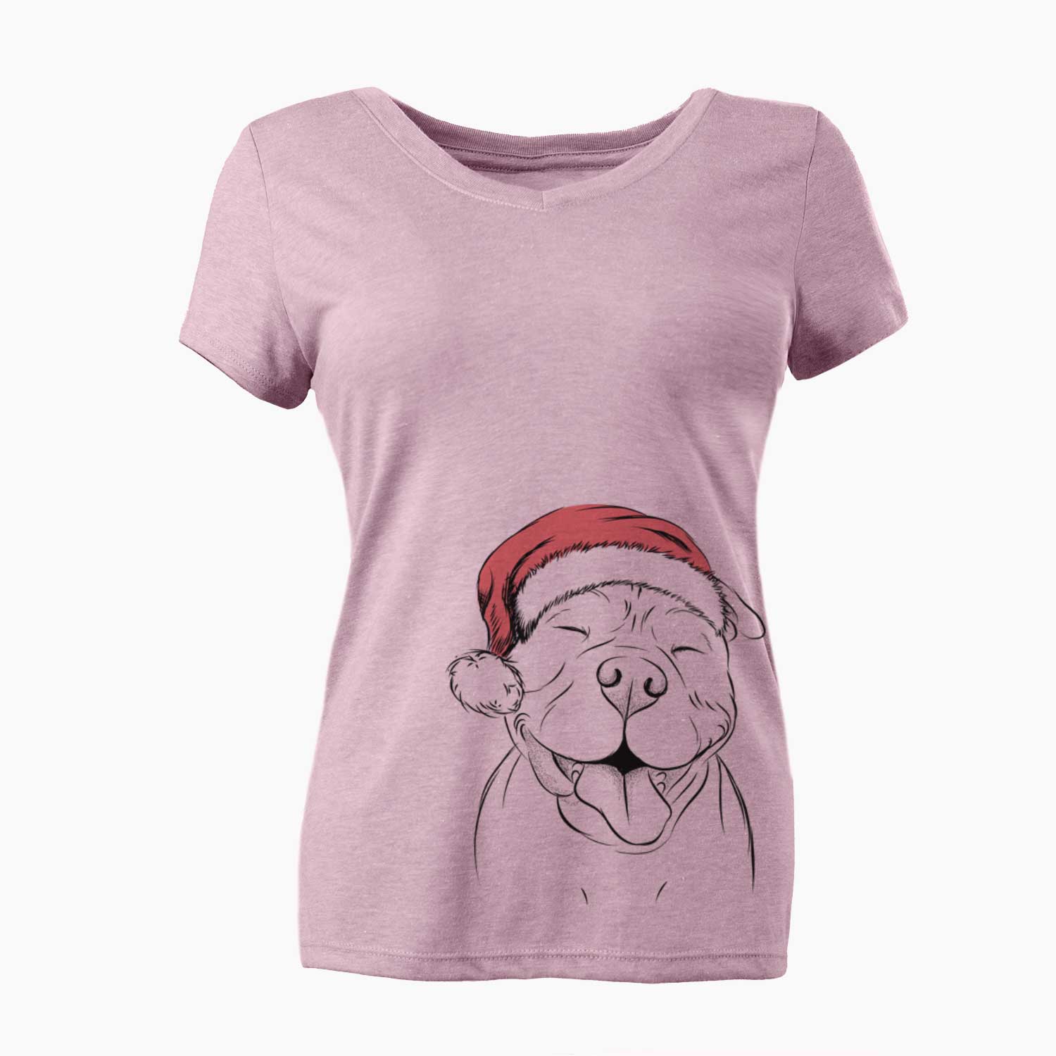 Santa Floki the American Bully - Women's V-neck Shirt